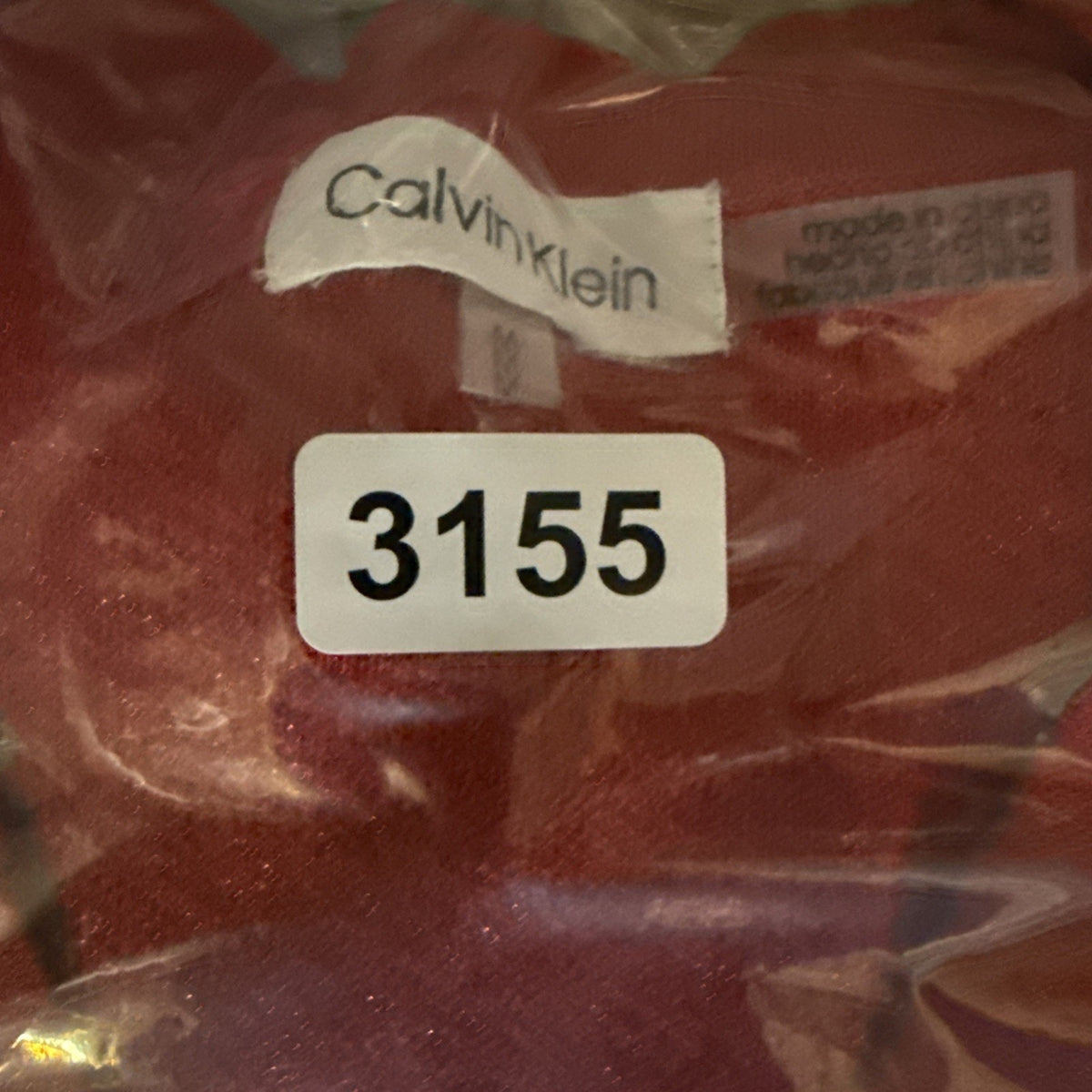 Calvin Klein Sweater Women LS Red Metallic Classic Fit V Neck Twist Detail Sz M
