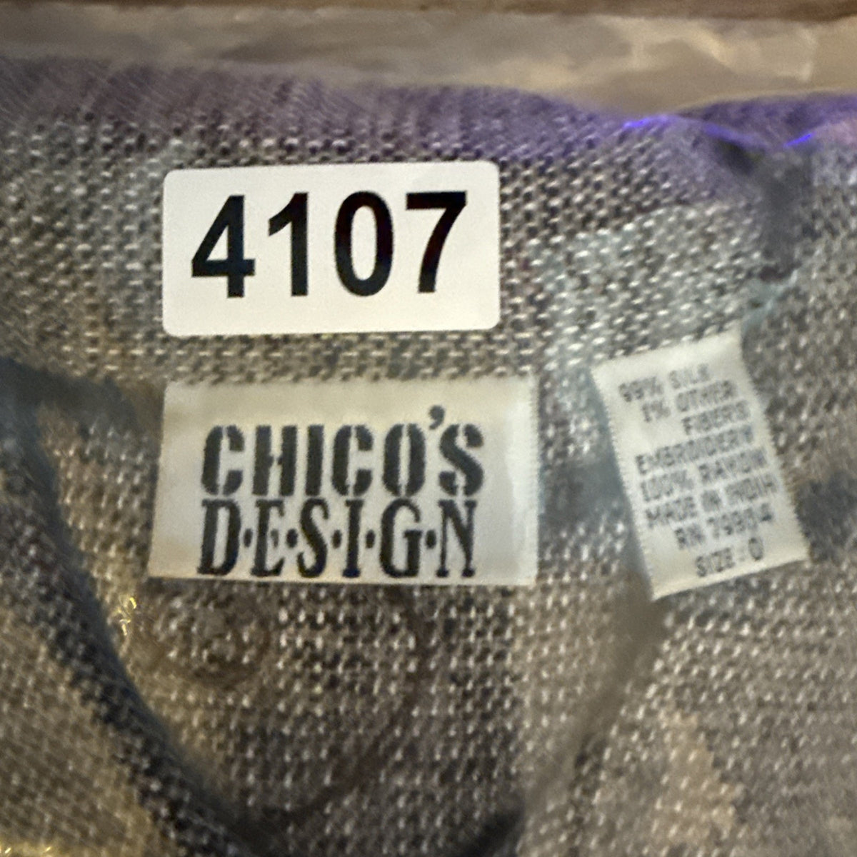 Chico’s Design Women 0 99% Silk Jacket Brown Embroidered Boho Dark Academia FLAW