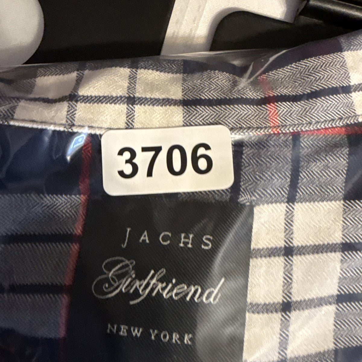 Jachs Girlfriend Women’s X-Large Navy Sleeveless Plaid Blouse