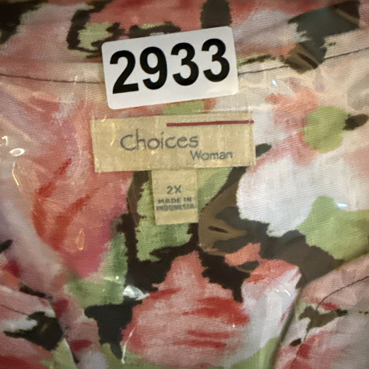 Choices Woman 2X Floral Linen Blazer – Pink Green White – Lightweight 100% Linen