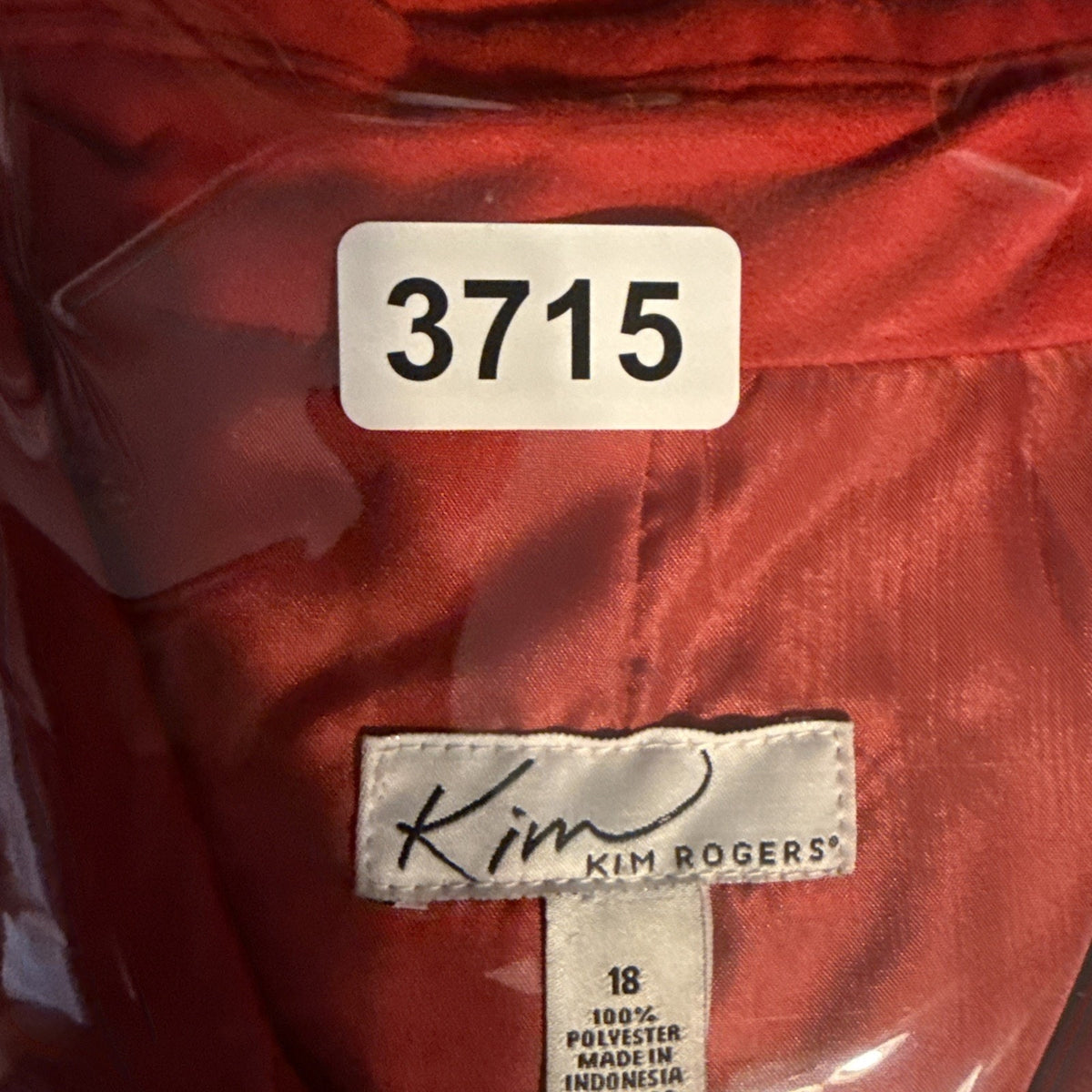 Kim Rogers Red Faux Suede Look Zip Front Jacket Womens 18 Career Classic