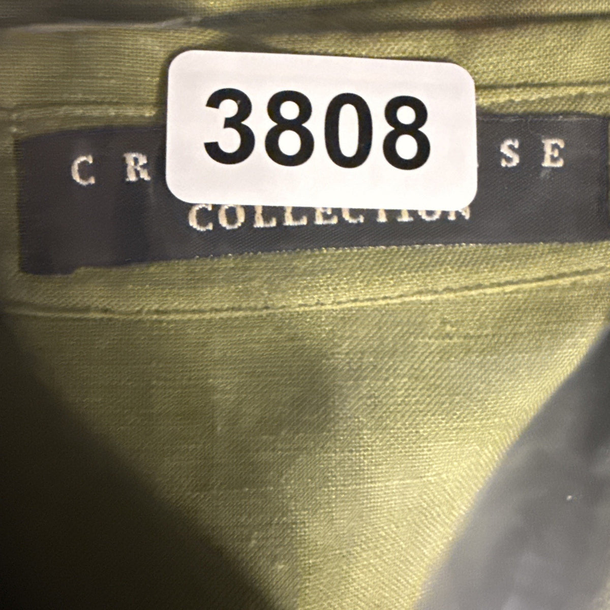 Crazy Horse Collection L Olive Green Button Front Roll Tab Blouse Tunic Pockets