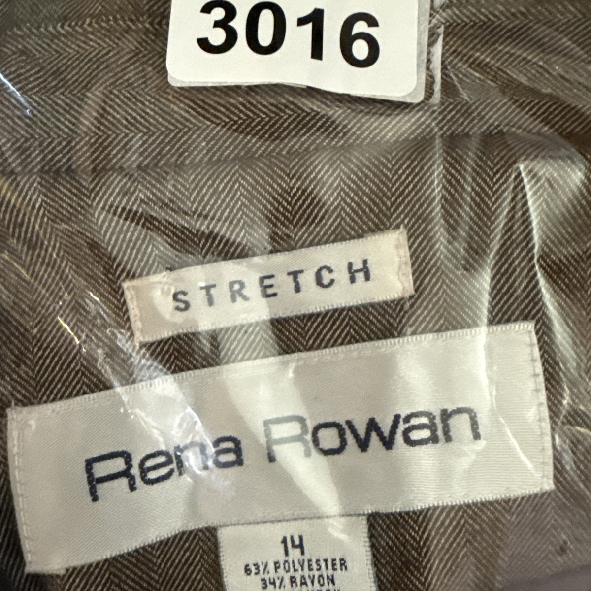 Rena Rowan Women’s Size 14 Brown Herringbone Blazer Jacket Fully Lined