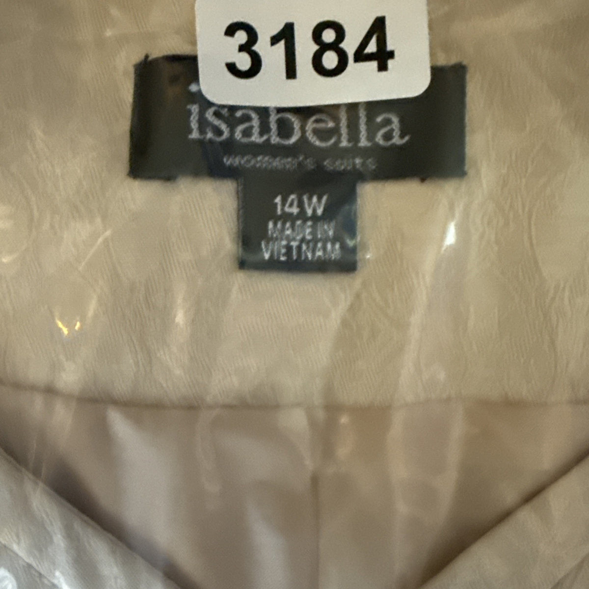 Isabella Women’s 14W Ivory Brocade Jacket Floral Embroidered Lined Dressy Blazer