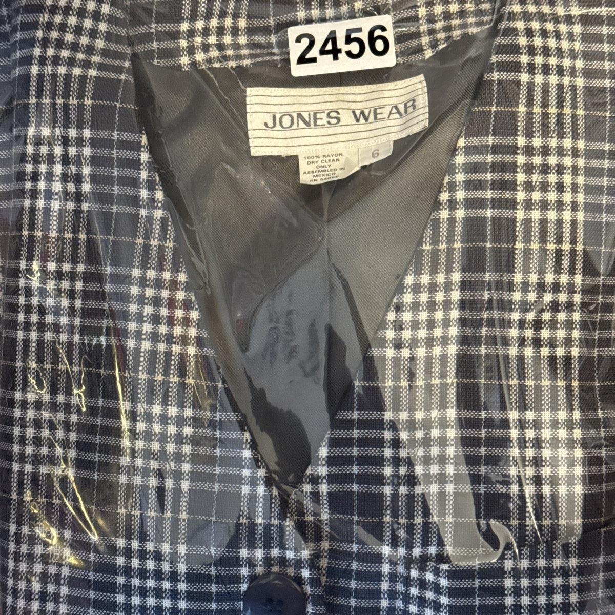 Vintage Jones Wear Plaid Rayon Blazer Jacket Size 6 Dark Academia Preppy READ