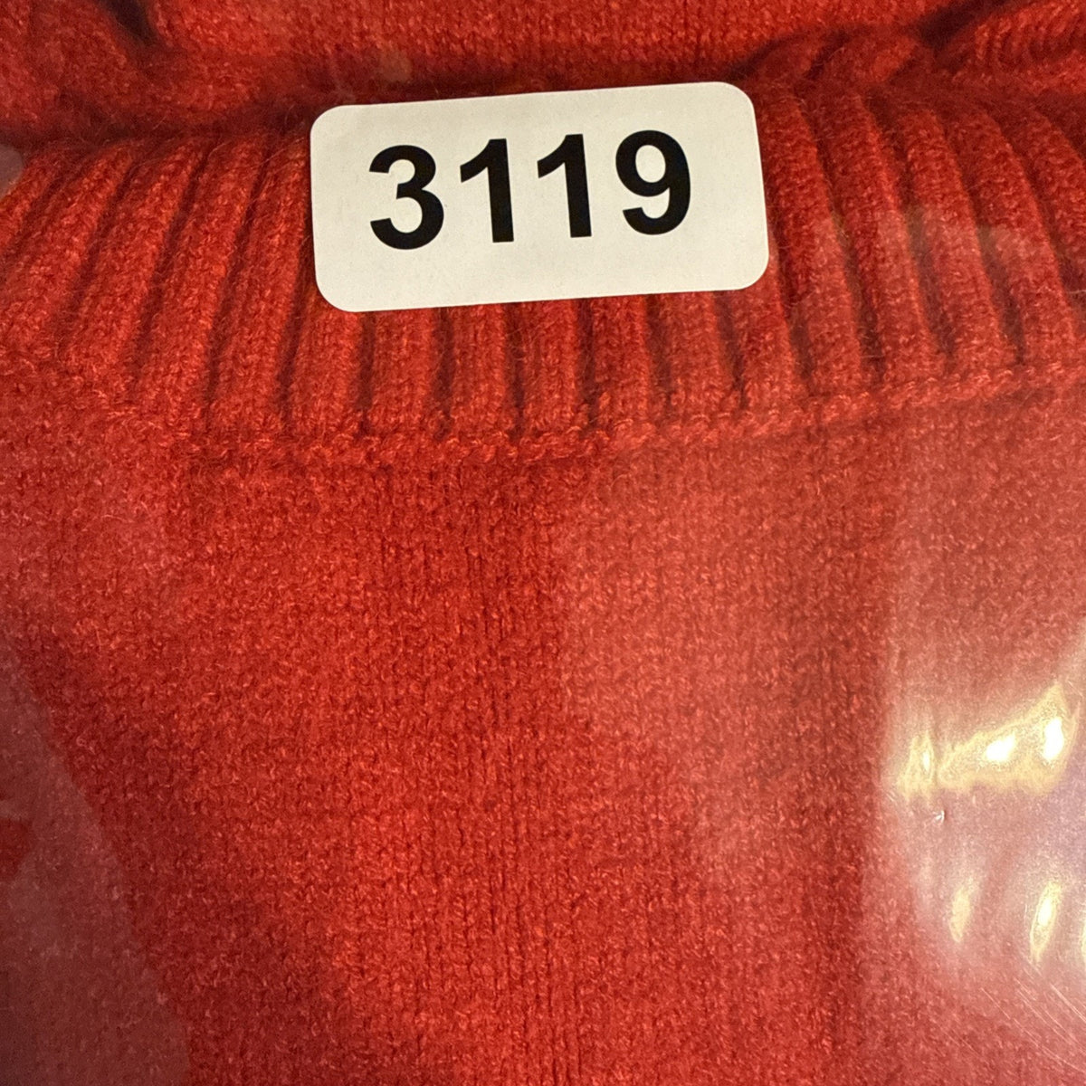 Eva Mendes Red Turtleneck Sweater 3X Cable Sleeve Detail Soft Knit Cozy Bold