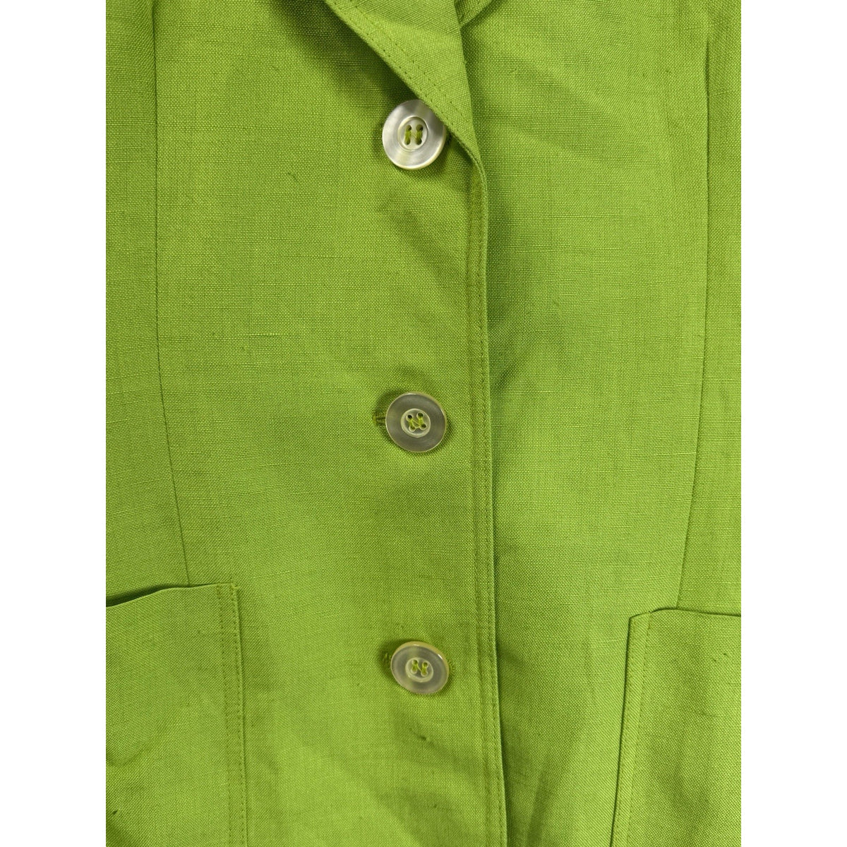 Giorgio Sant’Angelo Lime Green Linen Blazer Jacket Sz 10 Statement