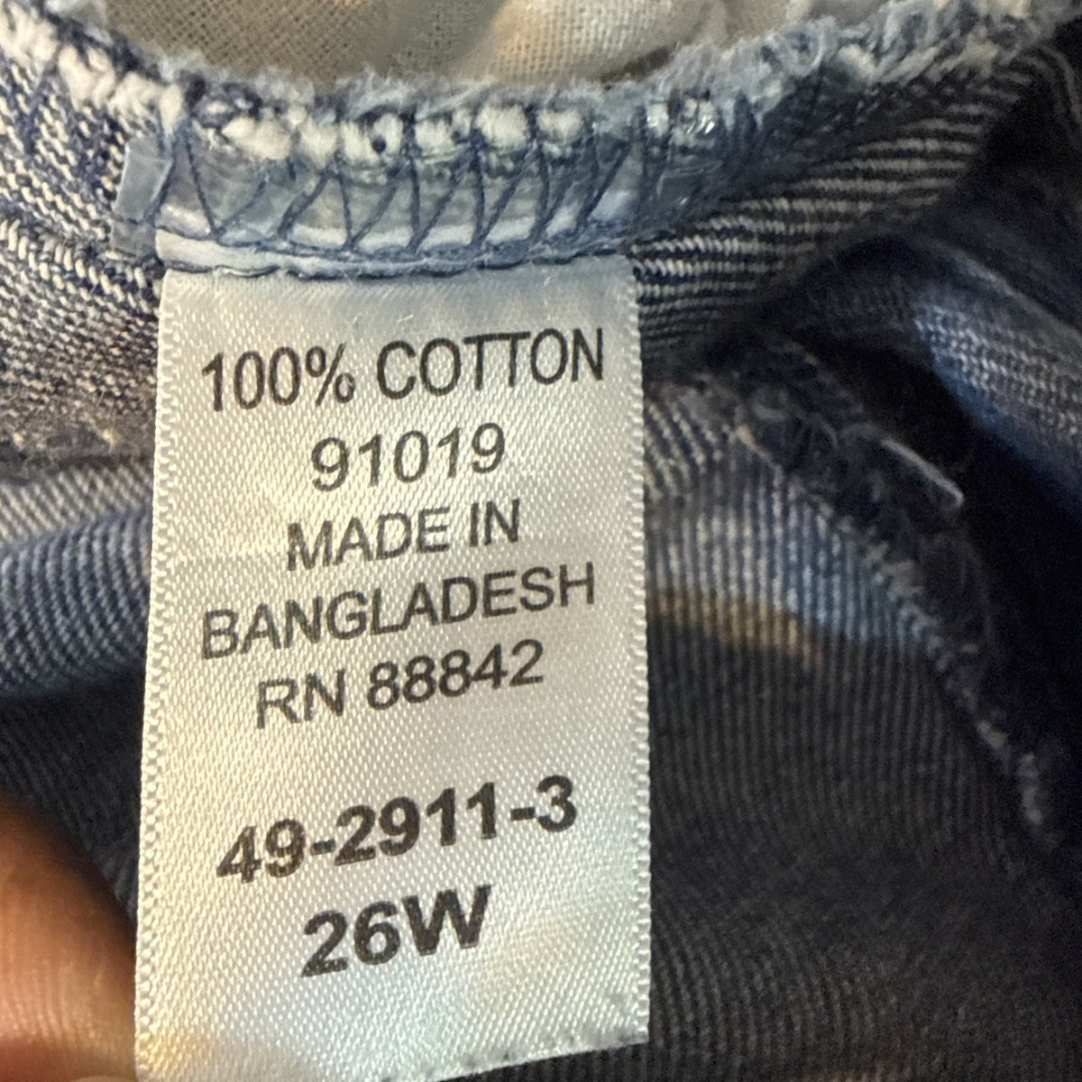 Woman Within Denim Capri Jeans Plus Size 26W Side Elastic Waist 100 Cotton