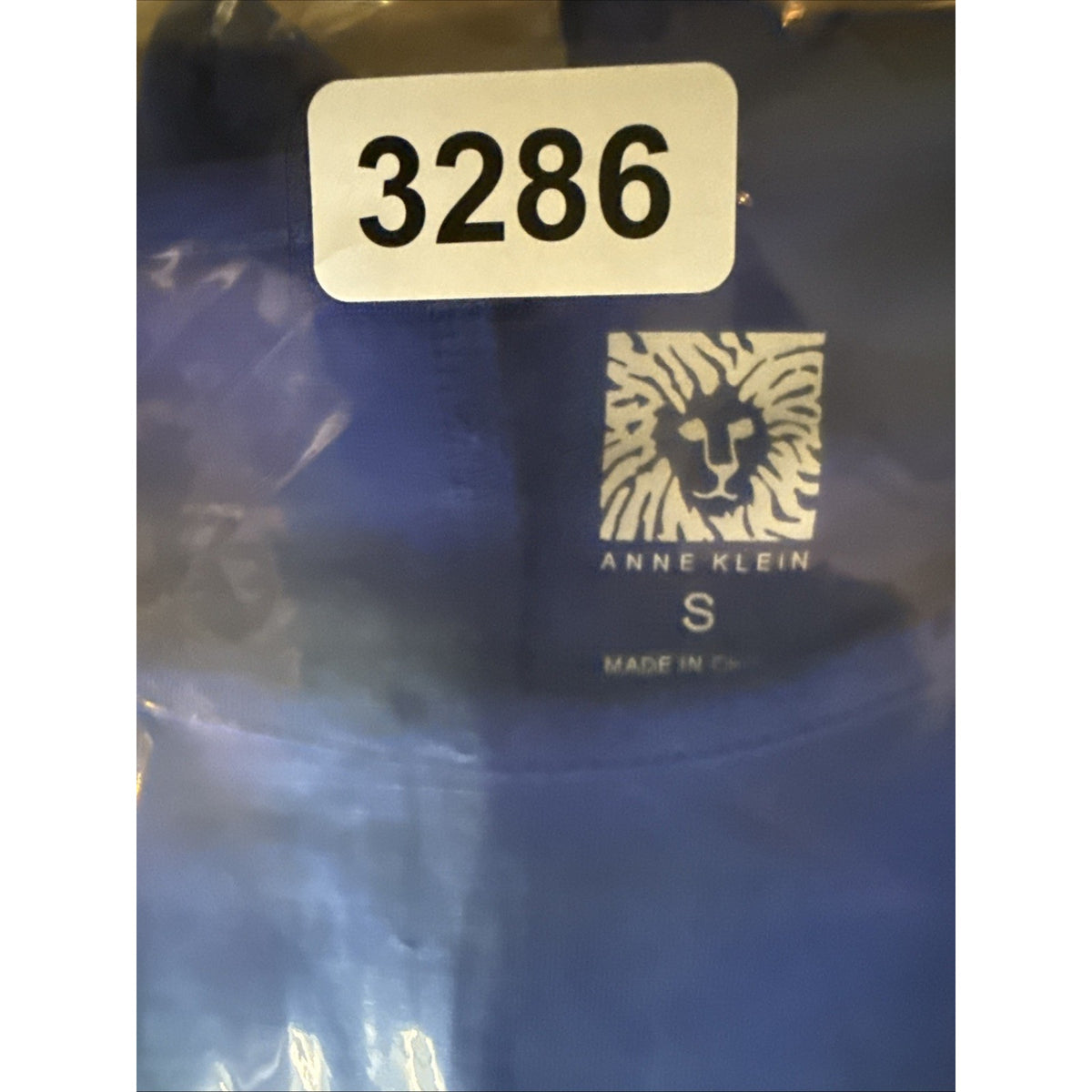 Anne Klein Blue Knit Top Women Small 3/4 Sleeve Stretch Minimalist Career Casual
