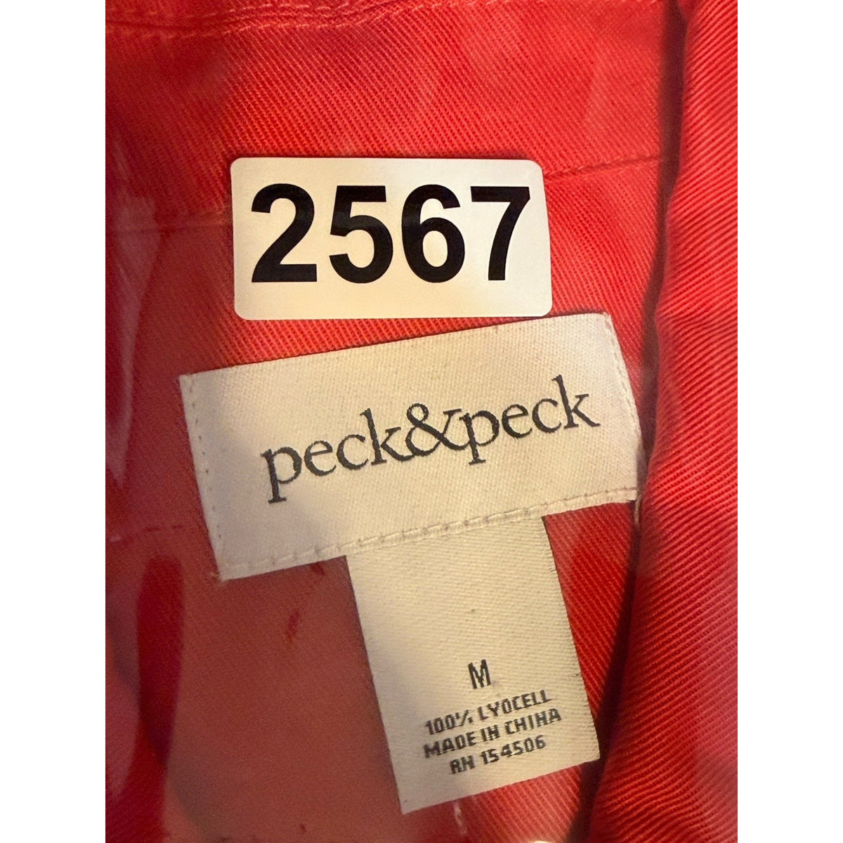 Peck & Peck Red Zip Front Utility Jacket Size Medium Women’s Great Condition