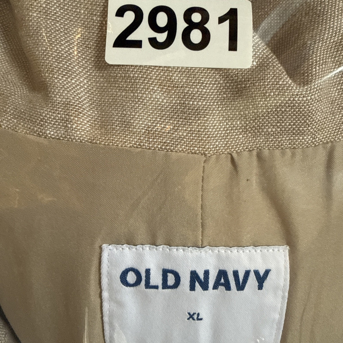 Old Navy Women’s Linen Blend Jacket Size Extra Large Beige