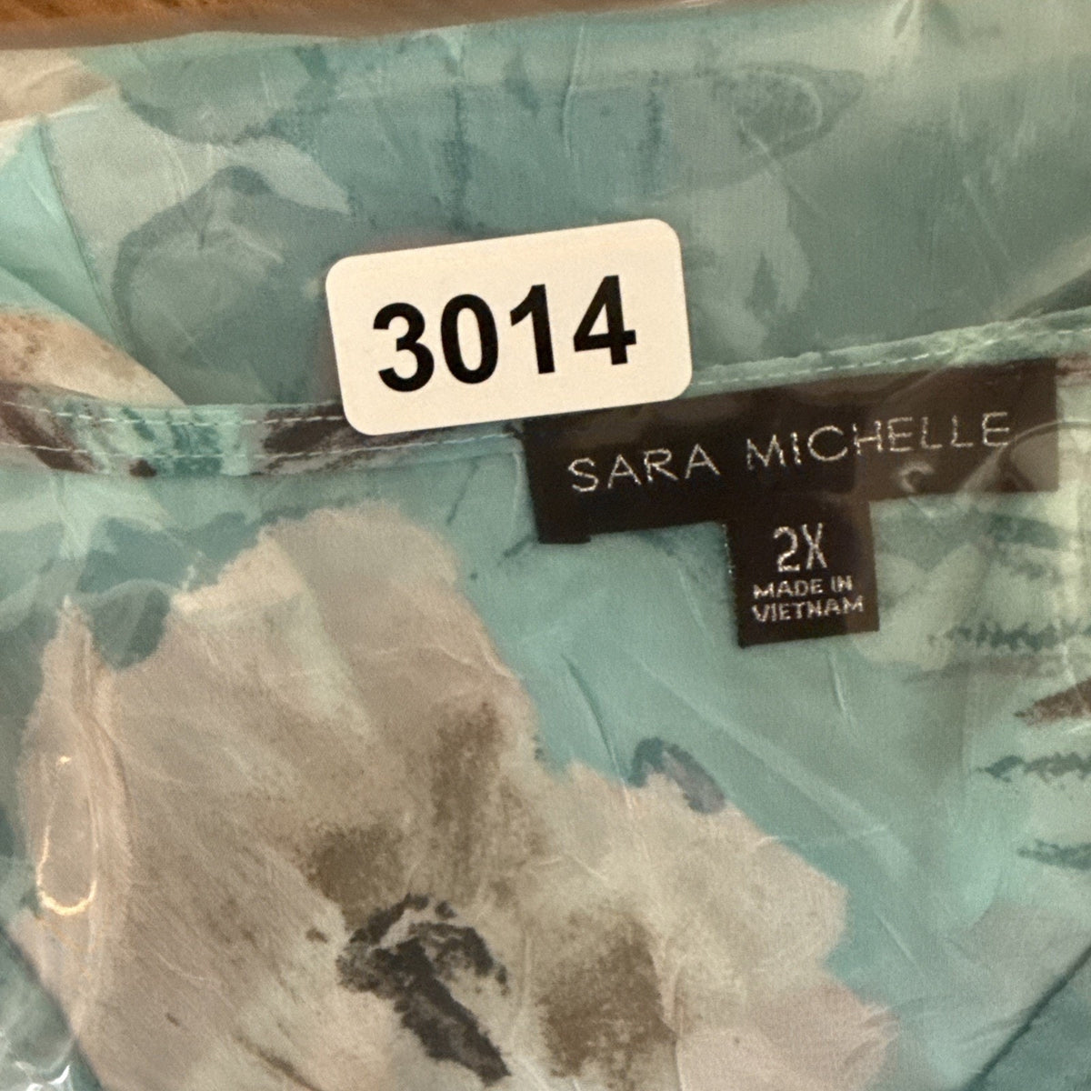 Sarah Michelle Women’s Blue Floral Blouse Plus Size 2X