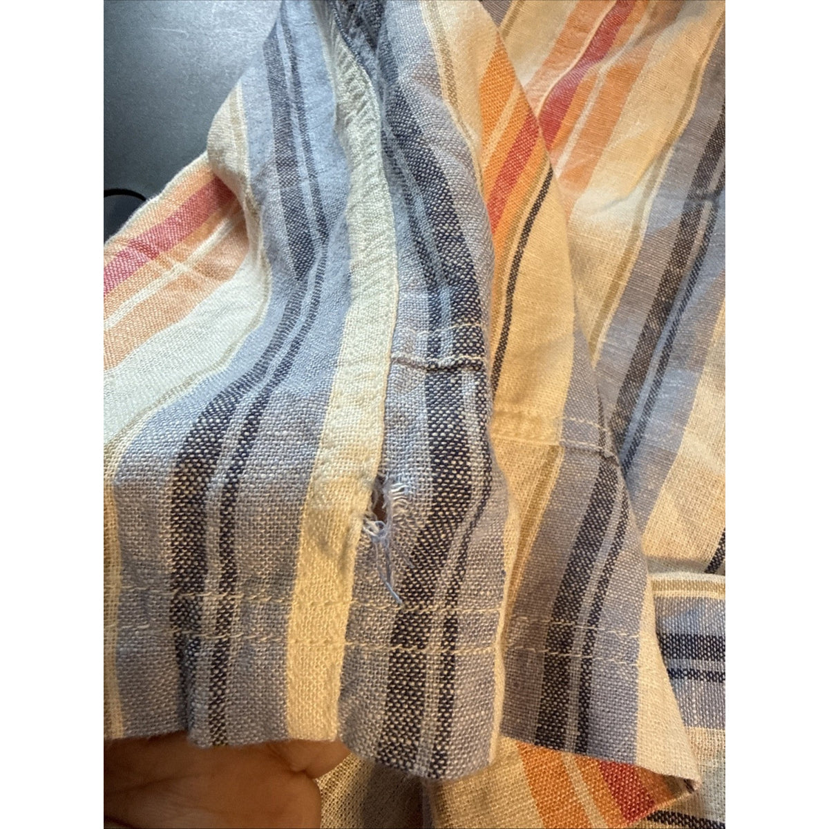 Gap Linen Blend Stripe Pull On High Rise Shorts Size XL White Peach blue Pink,wo