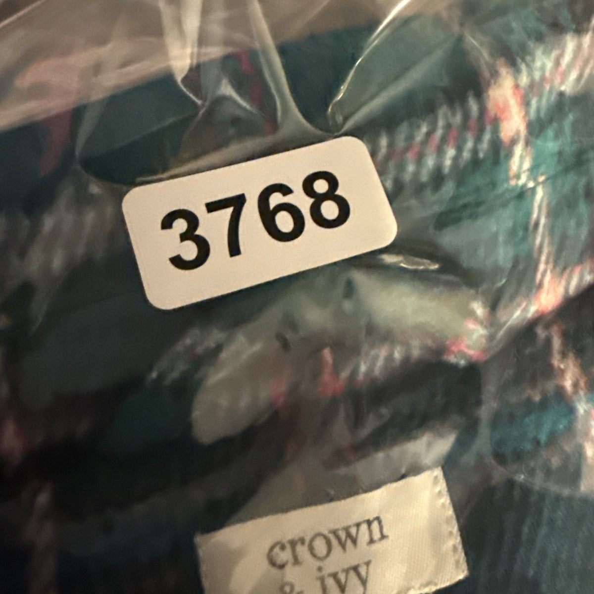 Crown & Ivy Plaid Jacket Womens Large Green Wool Blend Button Front Heavyweight
