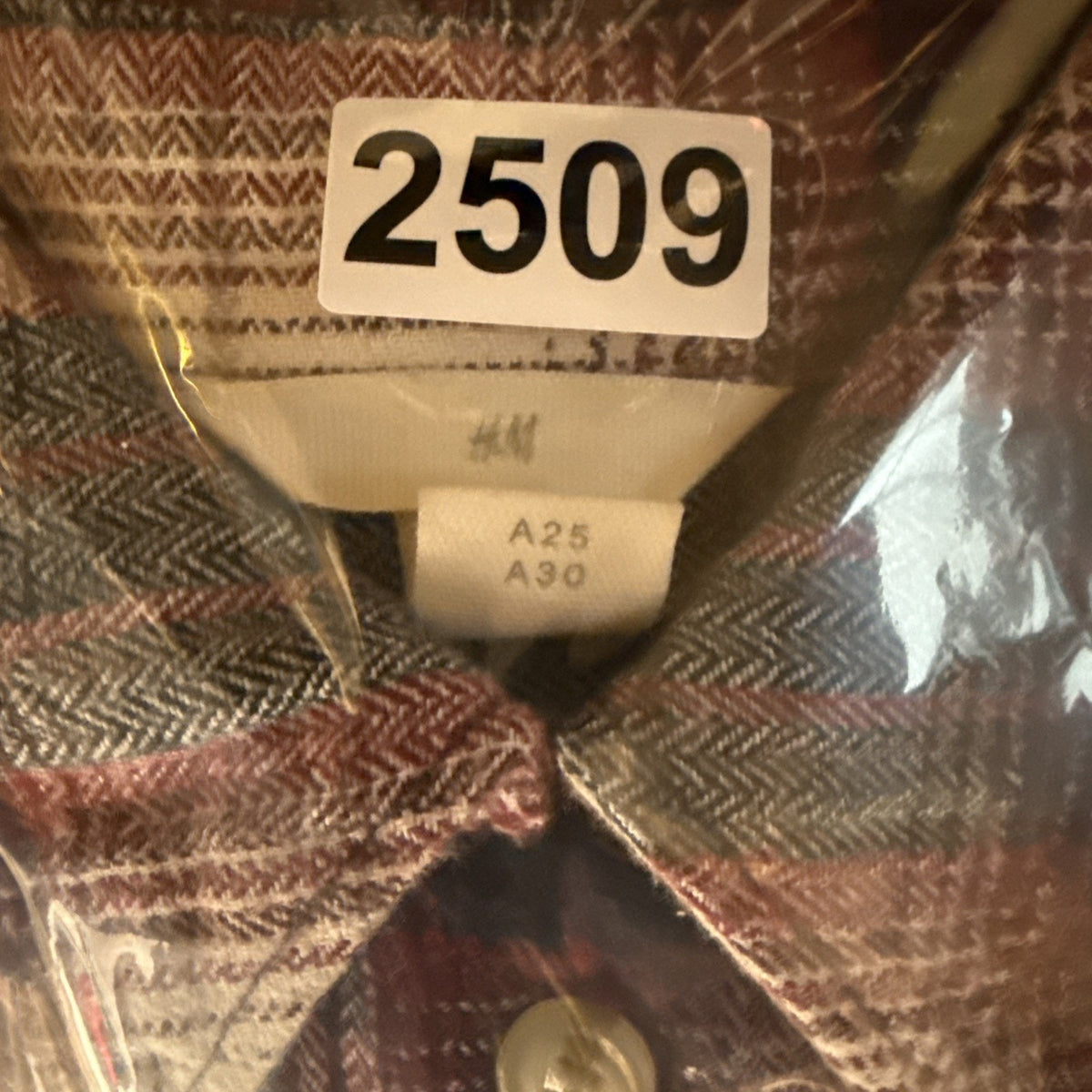 H&M Plaid Flannel Button Front Shirt Shacket Plaid Long Sleeve Women’s XS