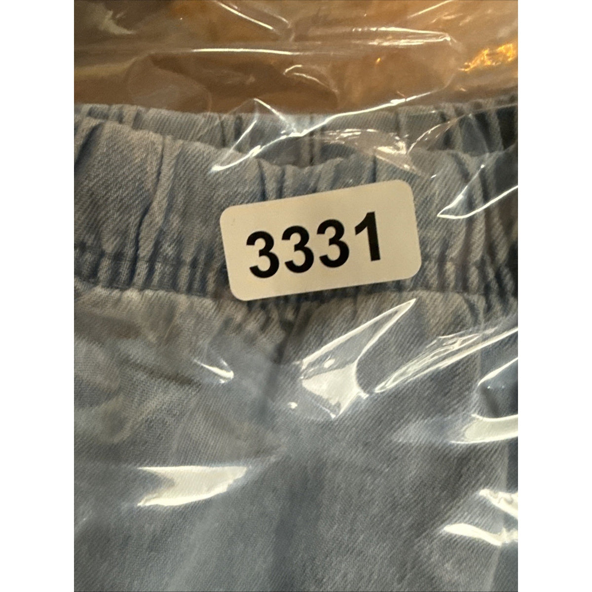 Basic Edition Jeans Women Large Pull On Draw String Waist Light Wash Normcore