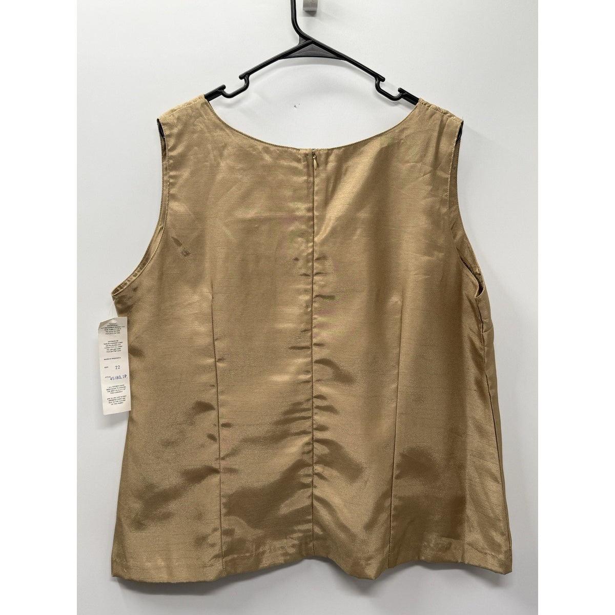 A Wild Thyme Women’s 22 Gold Beaded Sleeveless Blouse NWT Dressy Evening Top
