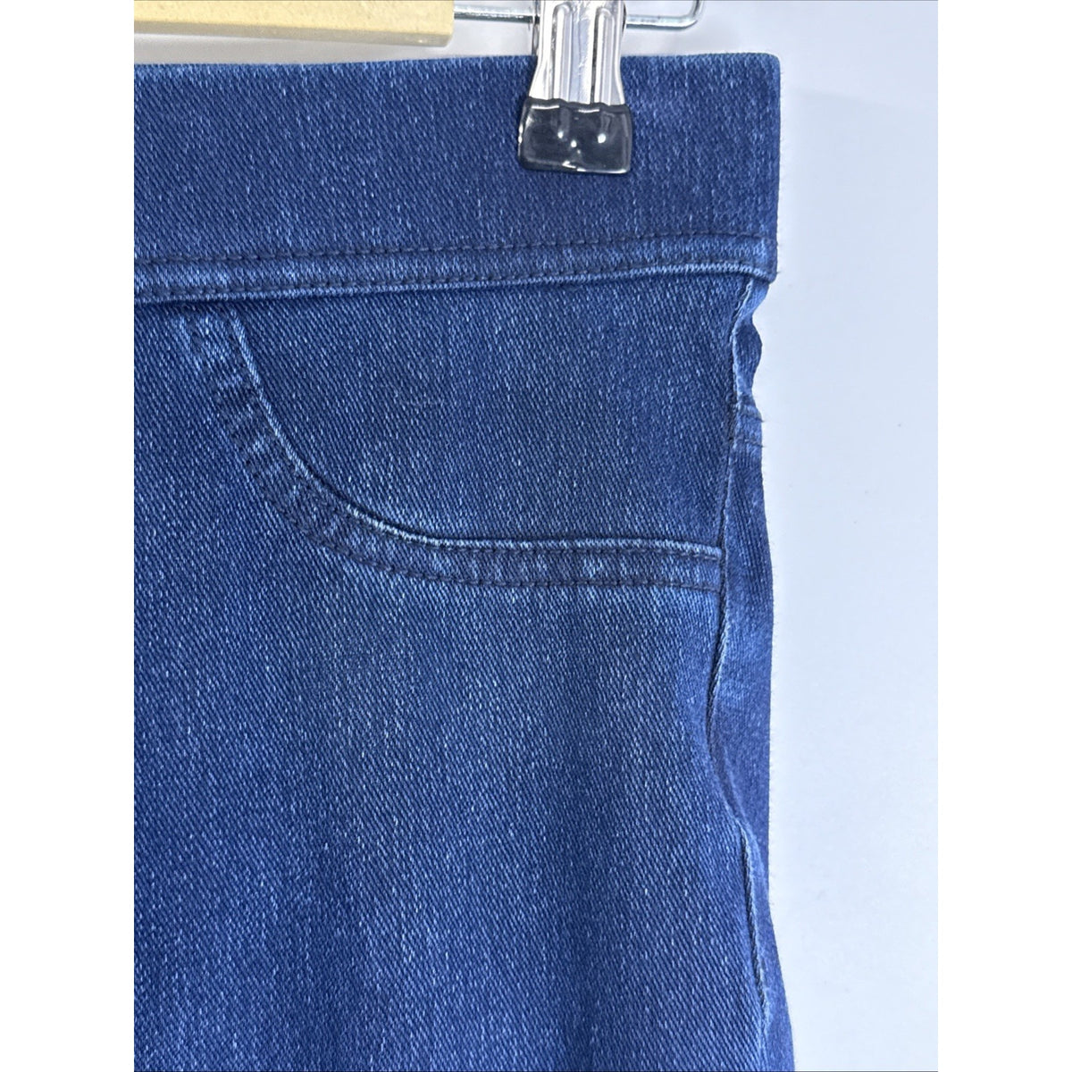 Time & Tru Blue Jeans Pull On High Rise Stretch Fitted Sz S(4-6) Womens