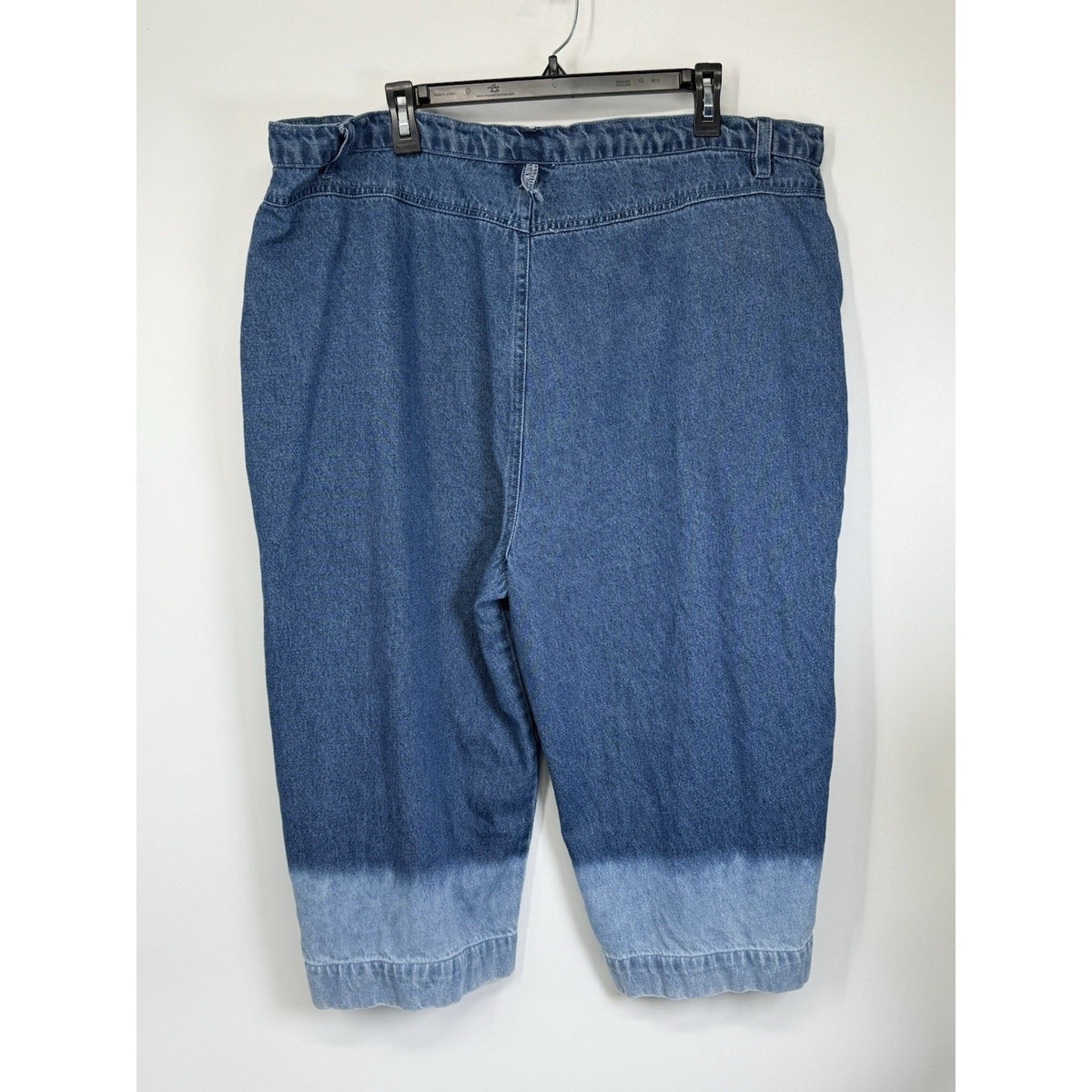 Erica Brooke Plus 18 High Rise Denim Capris Ombre Hem Zip Fly Cotton Pants