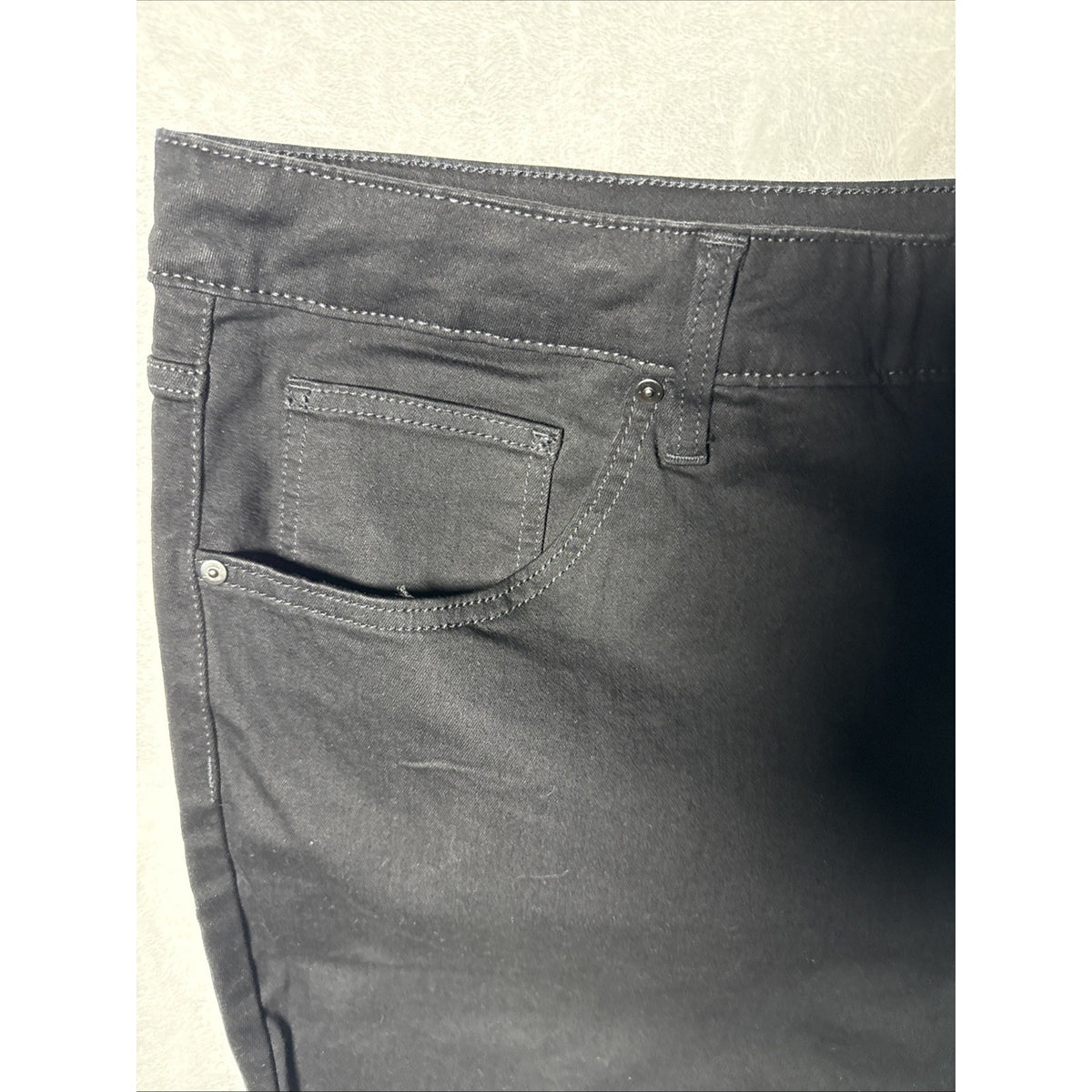 Terra & Sky Jeans Womens 24W Black Denim Skinny High Rise Stretch Preppy