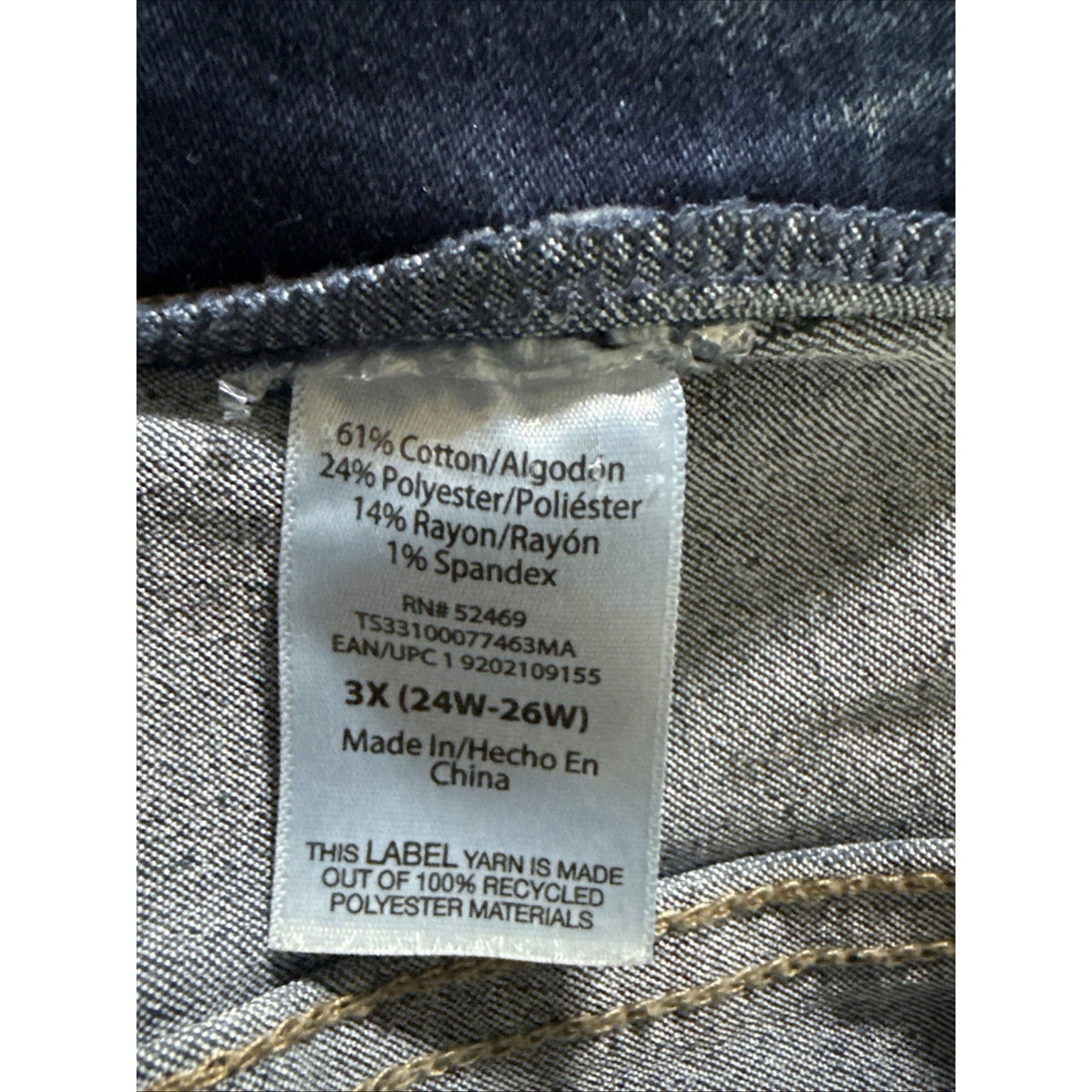 Terra & Sky Womens Jeggings Blue Acid Wash Pull On High Rise Size 3X (24W-26W)