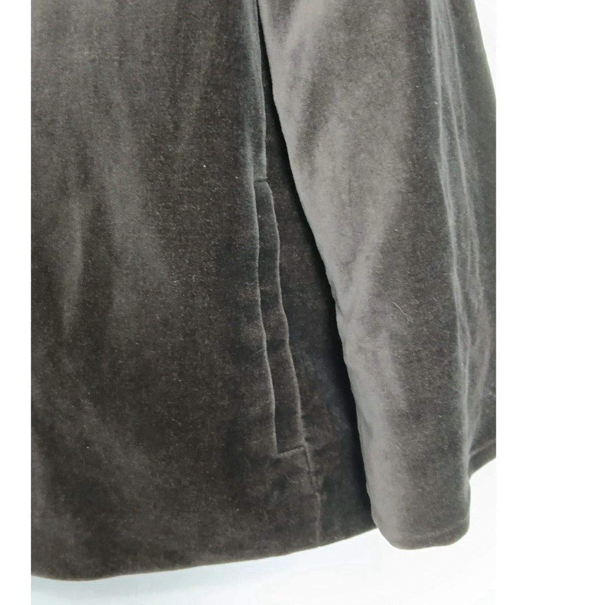 New York & Co Womens Sz Large Brown Velvet Retro Swing Short Jacket 3/4 Sleeve