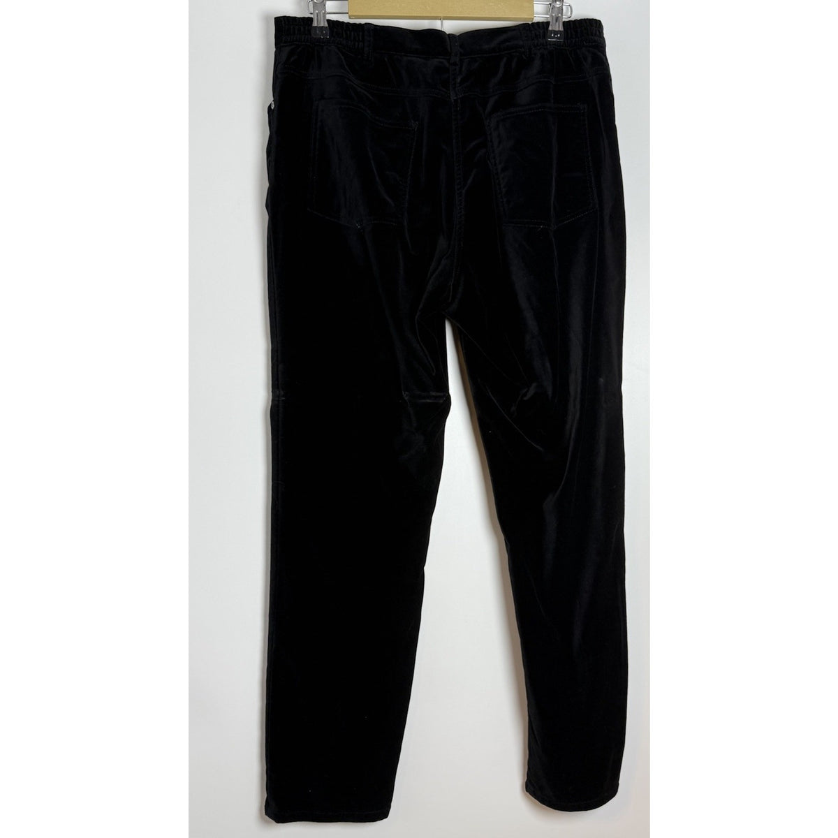 Ruby Rd. Black Faux Suede Pants Size 12 Stretch Cotton Blend 5 Pocket