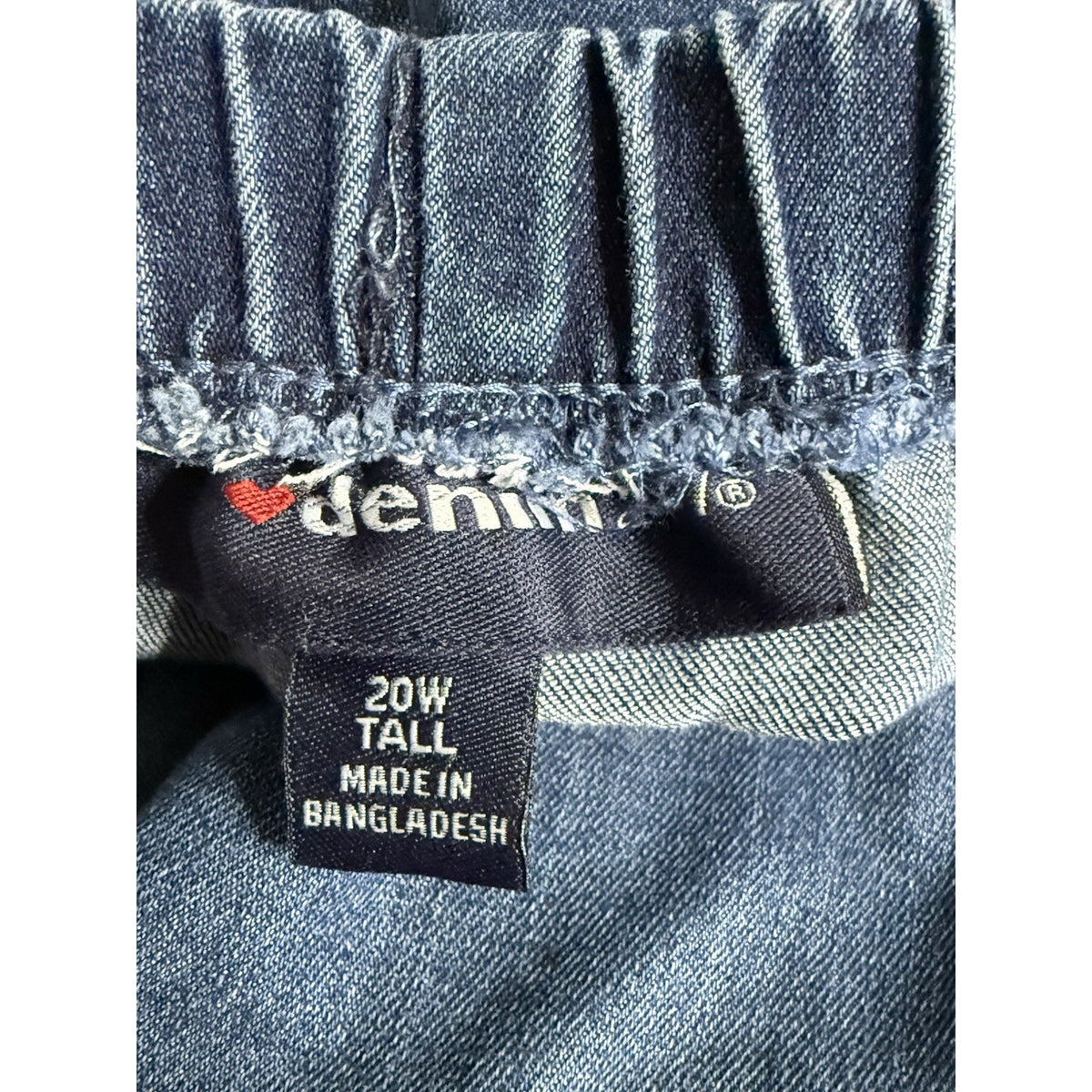 DENIM 24/7 Women’s Size 20w Pull On Blue Stretch Jeans Elastic Waist Casual
