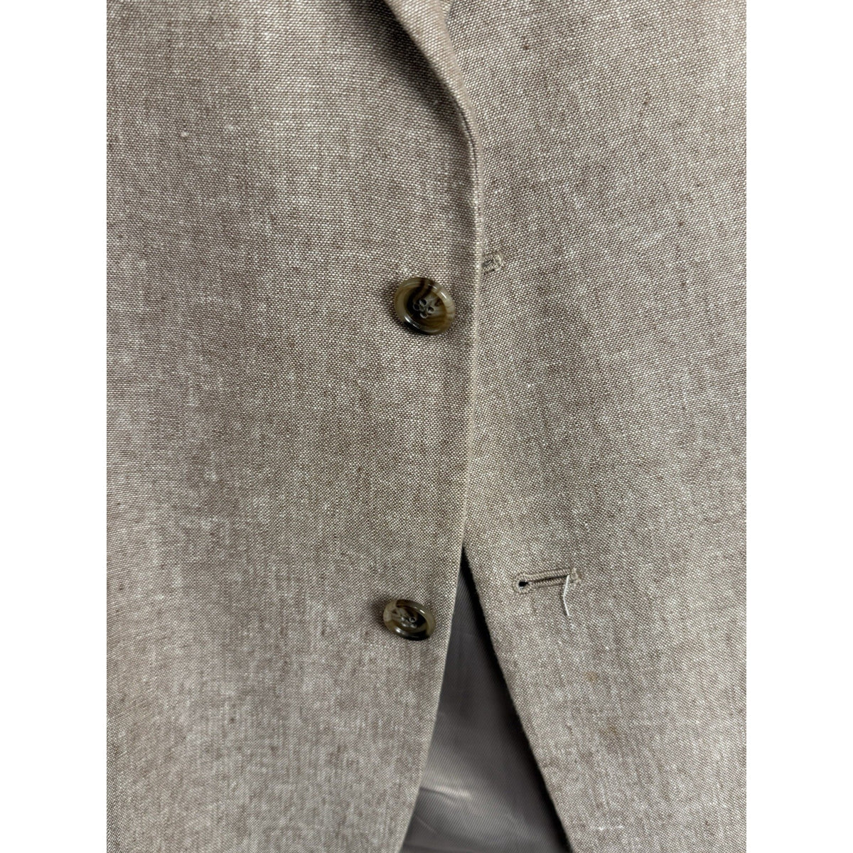 Stafford Linen Blend Sport Coat 50R Tan Classic Fit Blazer 2 Button Tailored
