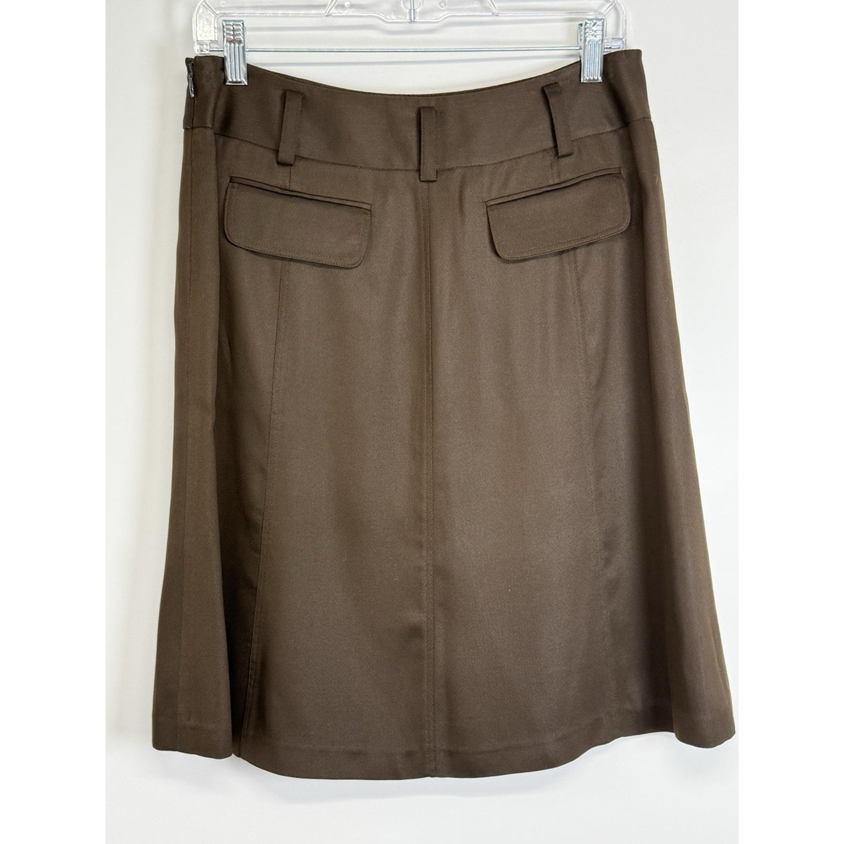Ann Taylor Chocolate Brown A-Line Skirt Women’s Size 6 Side Zip Line