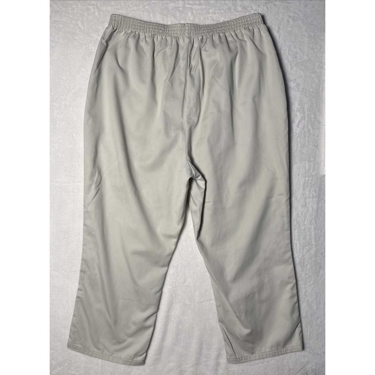 Chic Pants Elastic Waist Pull On Straight Leg Women Plus Size 22W Pockets Cream
