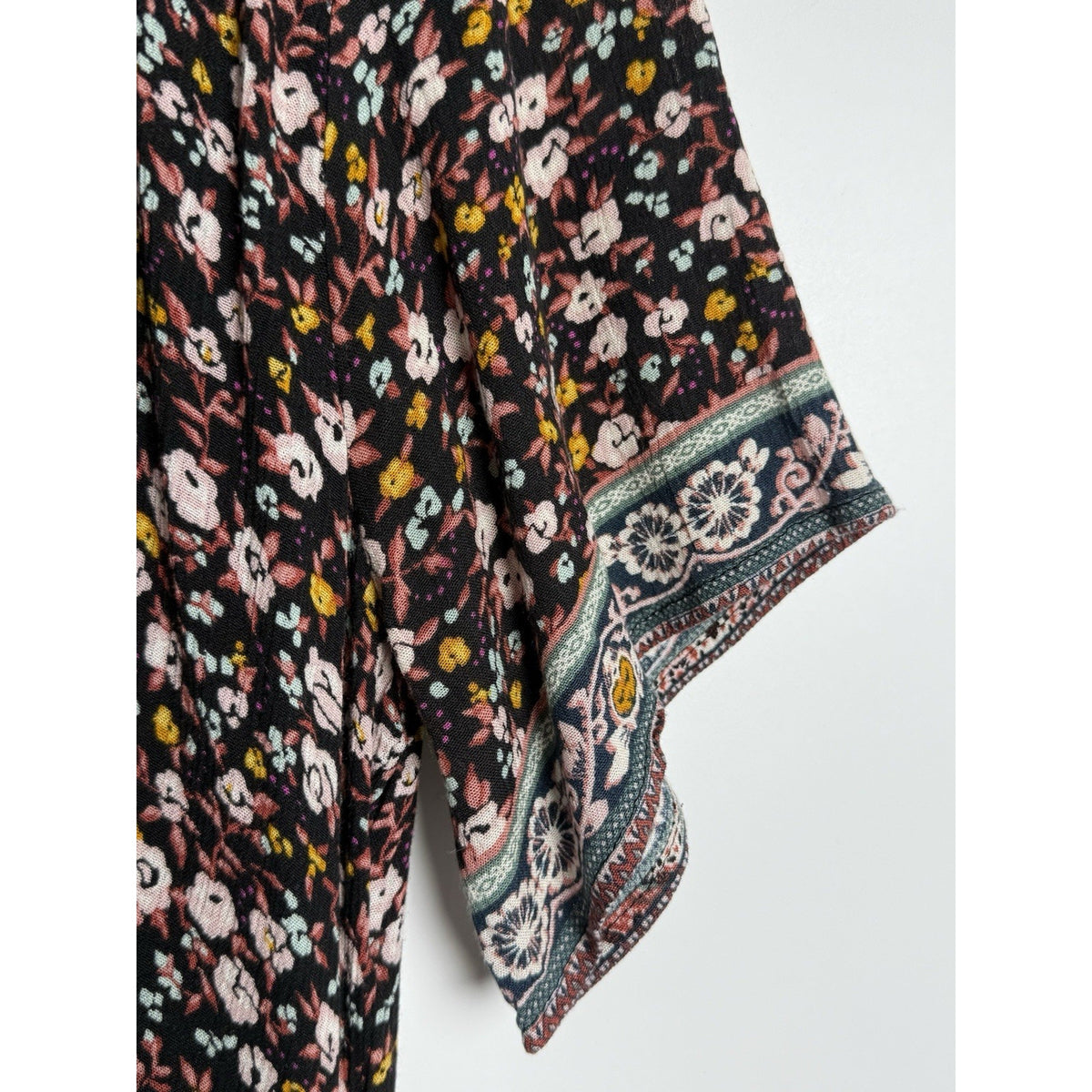 Knox Rose Gauzy Peasant Maxi Dress XS Empire Floral Print Boho Cottage Festival