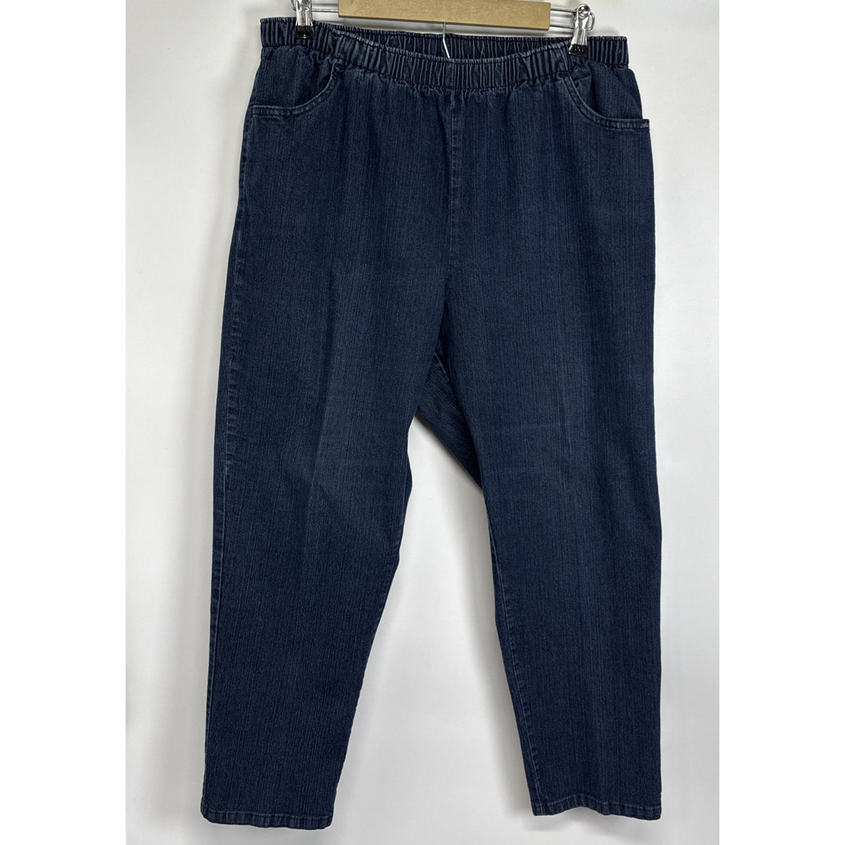 Vintage Chic Jeans Womens Plus 18W Petite Blue Pull On Elastic Waist Pockets