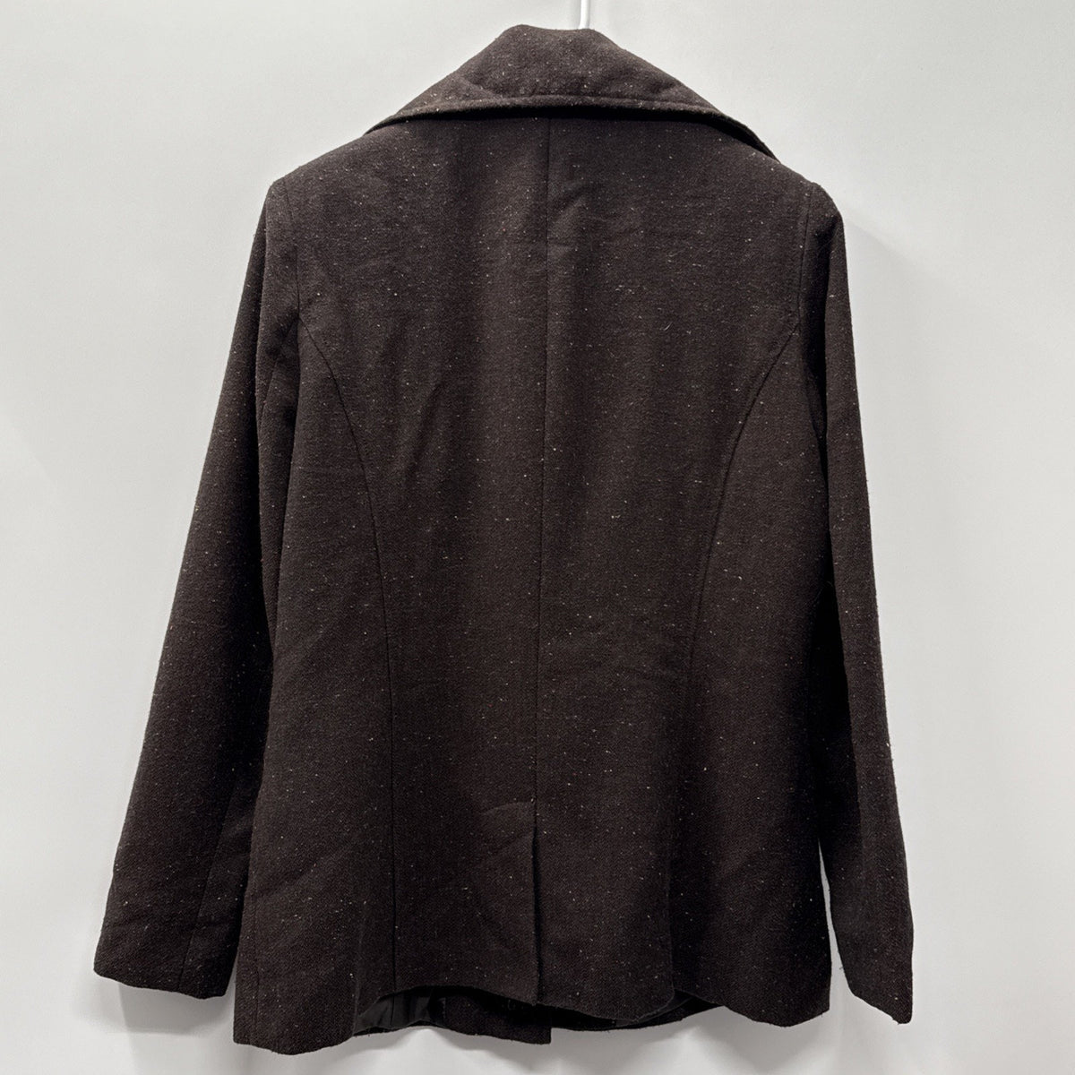 Sag Harbor Brown Wool Blend Tweed Blazer Womens 8 Dark Academia Career Jacket