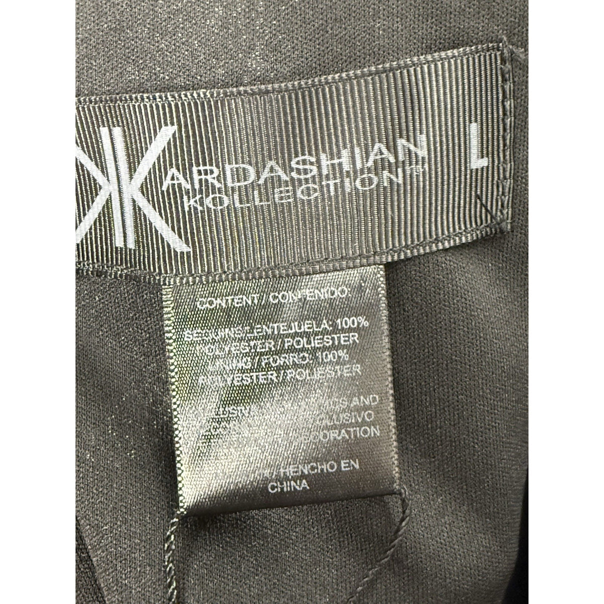 Kardashian Kollection Gold Sequin Shift Dress Sz L Scoop Neck Long Sleeve Flaw