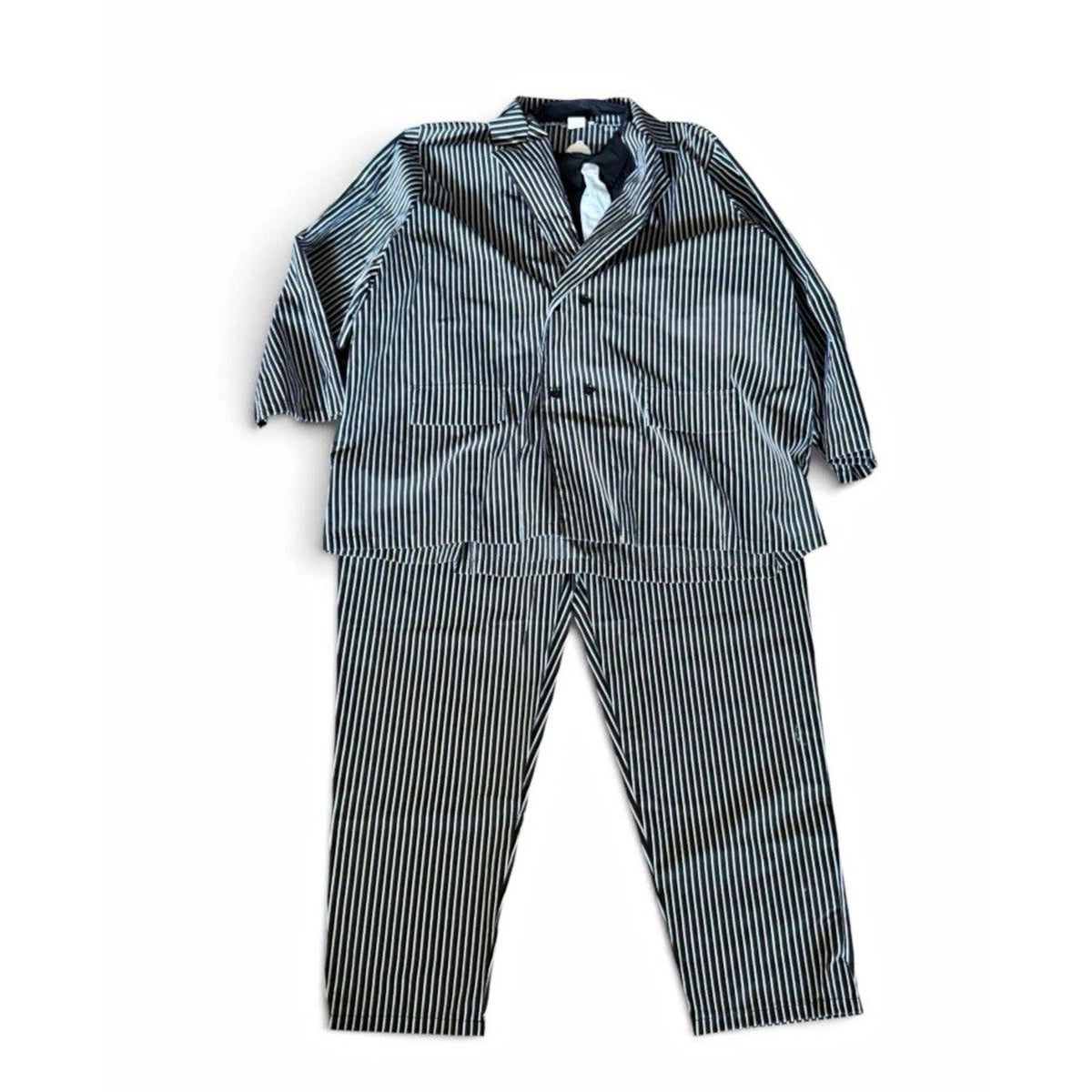 FUN Men's Gangster Black/White Pinstripe Costume Outfit w/ Tie 5X Polyester