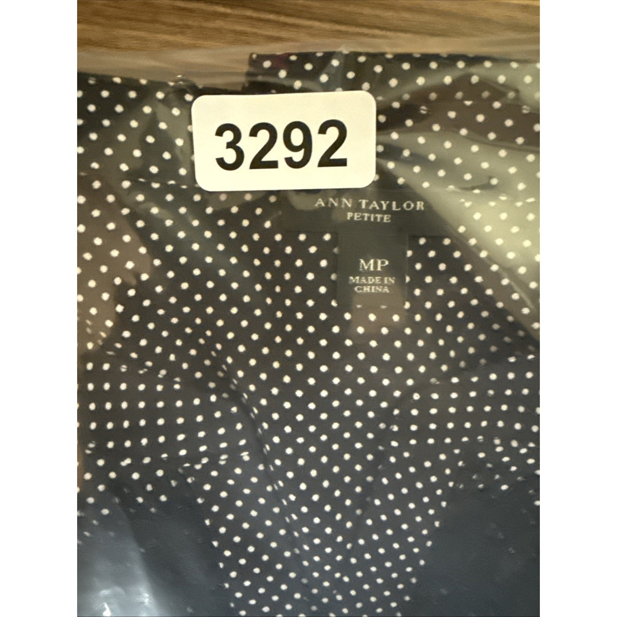 Ann Taylor Petite Polka Dot Lace Trim Blouse MP Black White Sheer Feminine