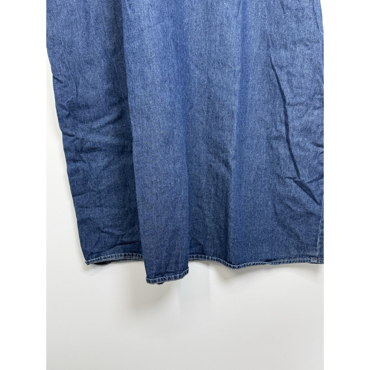 T&R Denims Embroidered Denim Sleeveless Midi Dress Womens L Button Front Vintage