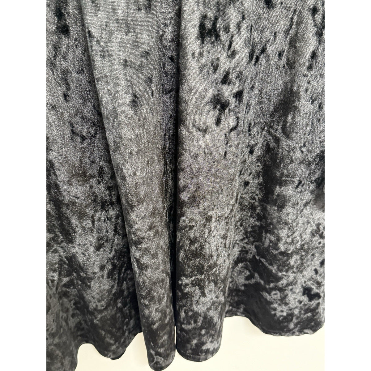 Mossimo Supply Co. Womens Black Velvet A-Line Dress Keyhole Ruffle Sleeve XL