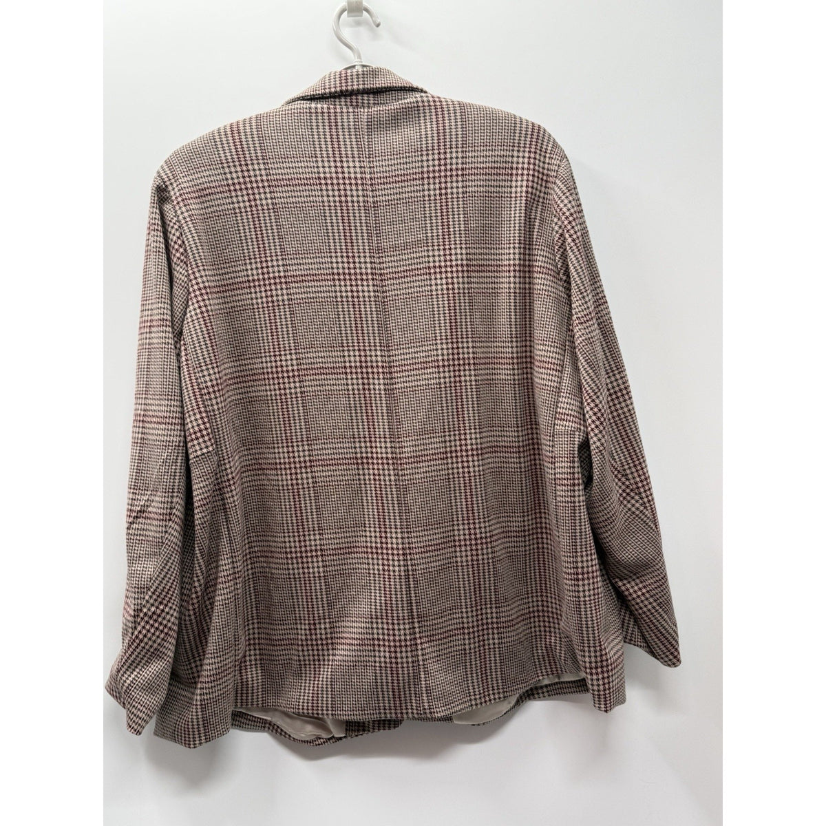 Torrid 3X Plaid Blazer Pink Taupe Houndstooth One Button Career Jacket NWT