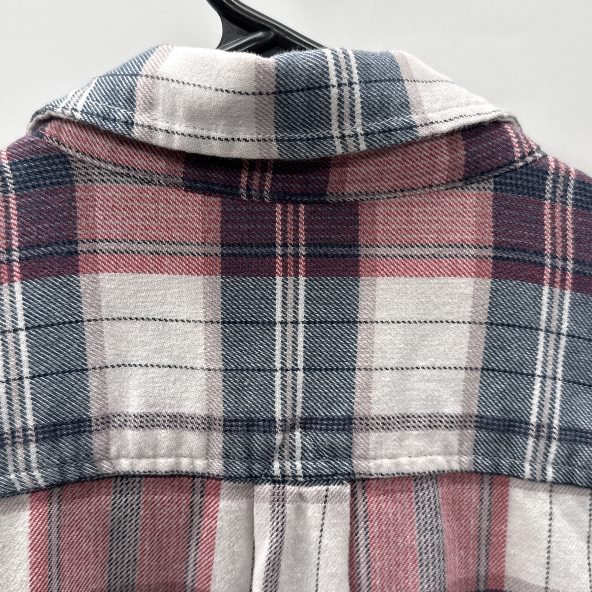 Lucky Brand Saturday Stretch Plaid Flannel Shirt Mens Medium M Rose Pink Blue