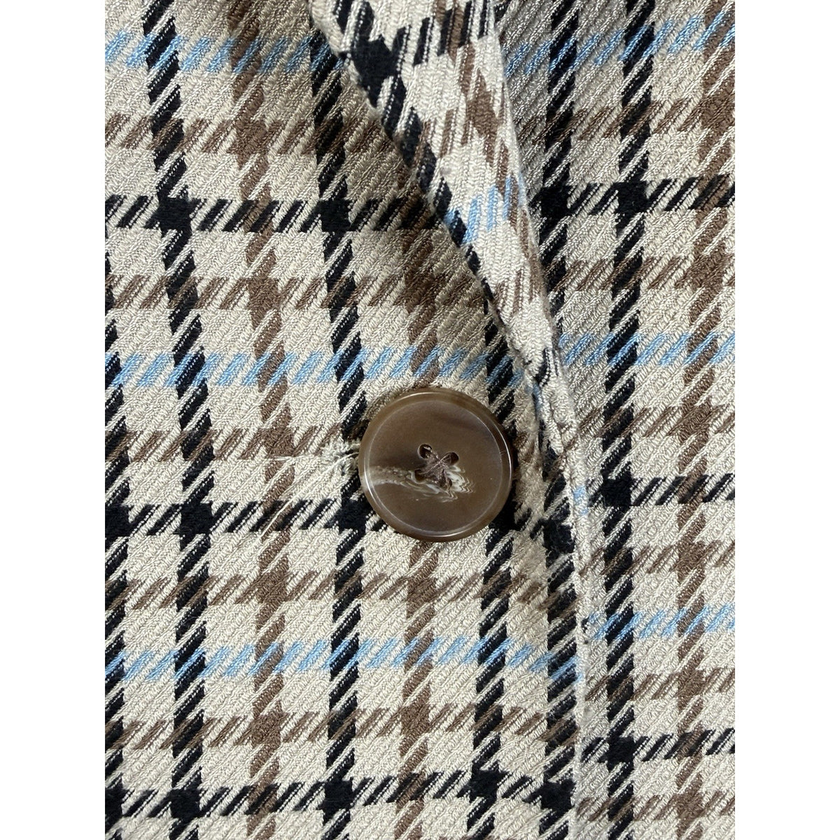 a.n.a Plaid Blazer Jacket XL Brown Blue Stretch Classic Preppy Academia