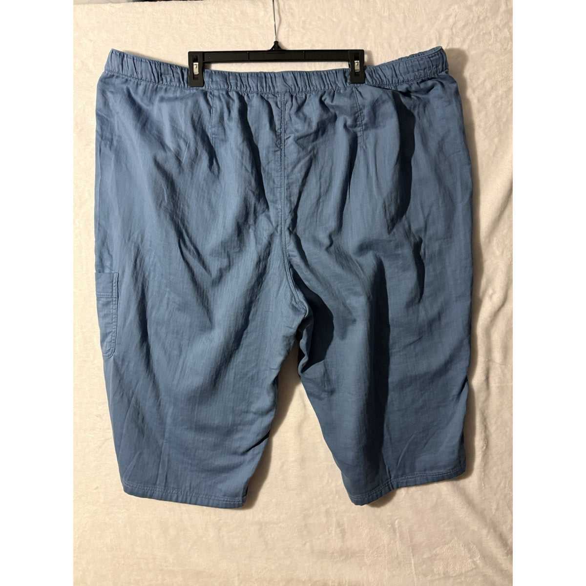 Gloria Vanderbilt Womens 3X Blue 100% Cotton Pull On Capri Crop Pants Pockets