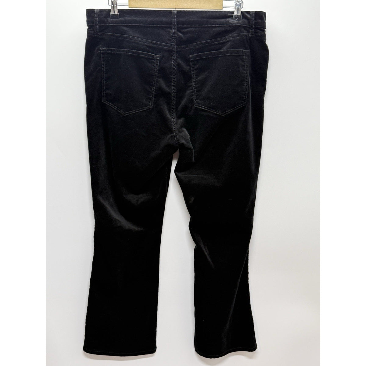 Ann Taylor LOFT Black Faux Velvet Flare Crop Jeans Women’s Size 31/12 Stretch
