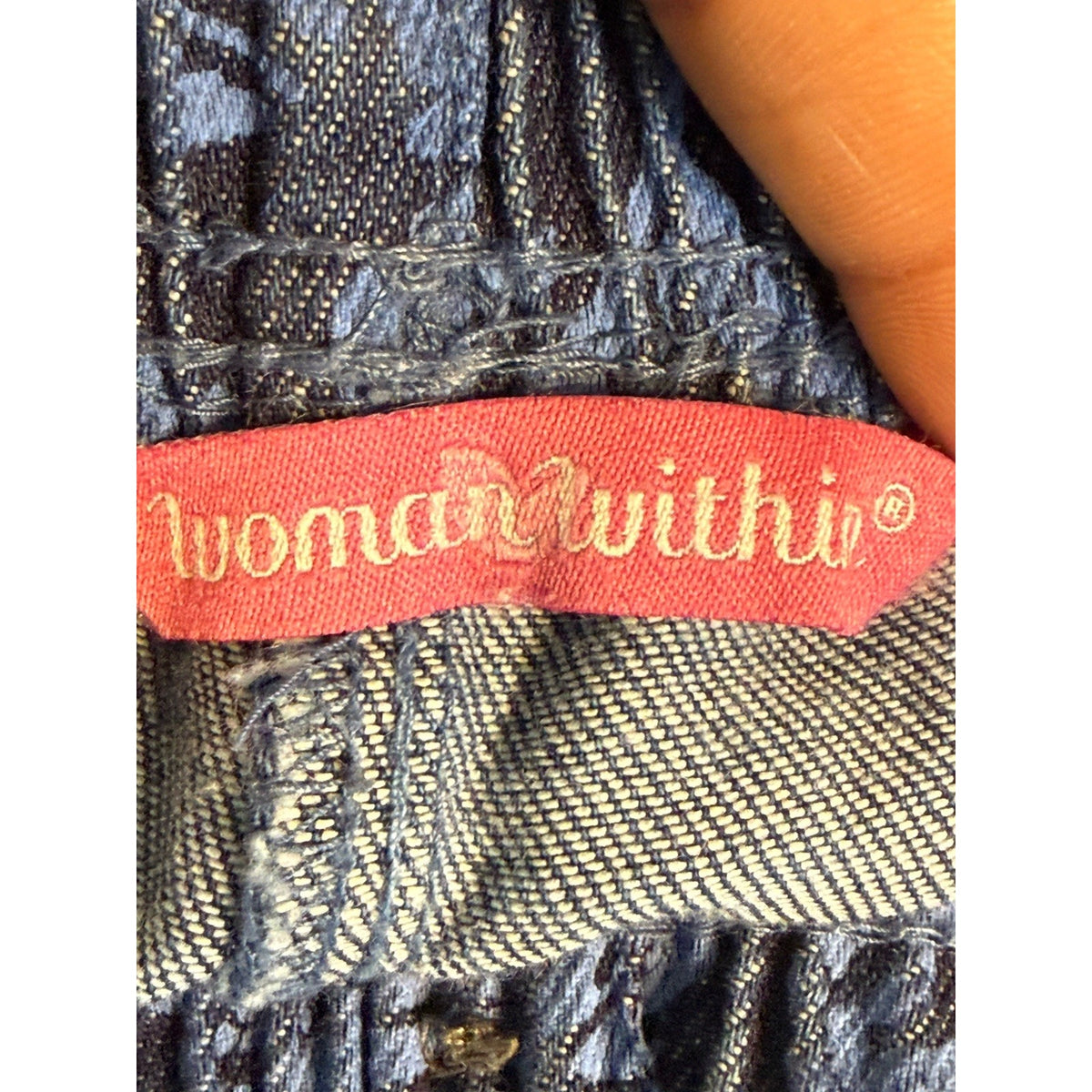 Woman Within Pants Women 14 W Pull On Comfort Subtle Floral Pockets Normcore