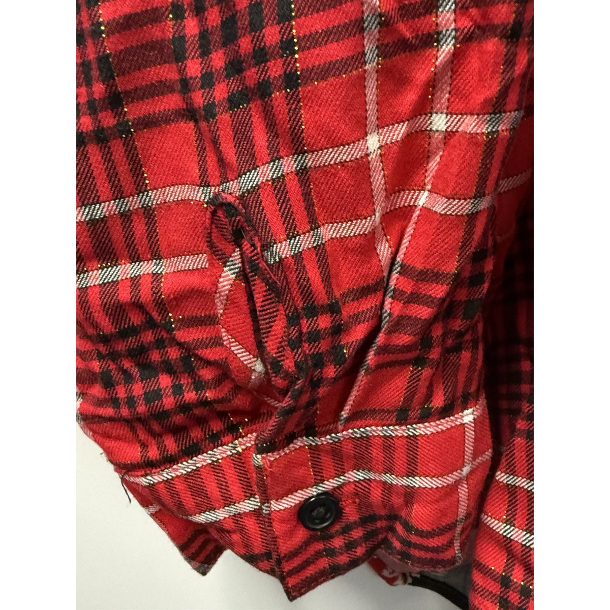 Cato Red Black Plaid Floral Back Tunic Top Pullover Oversized Size Large