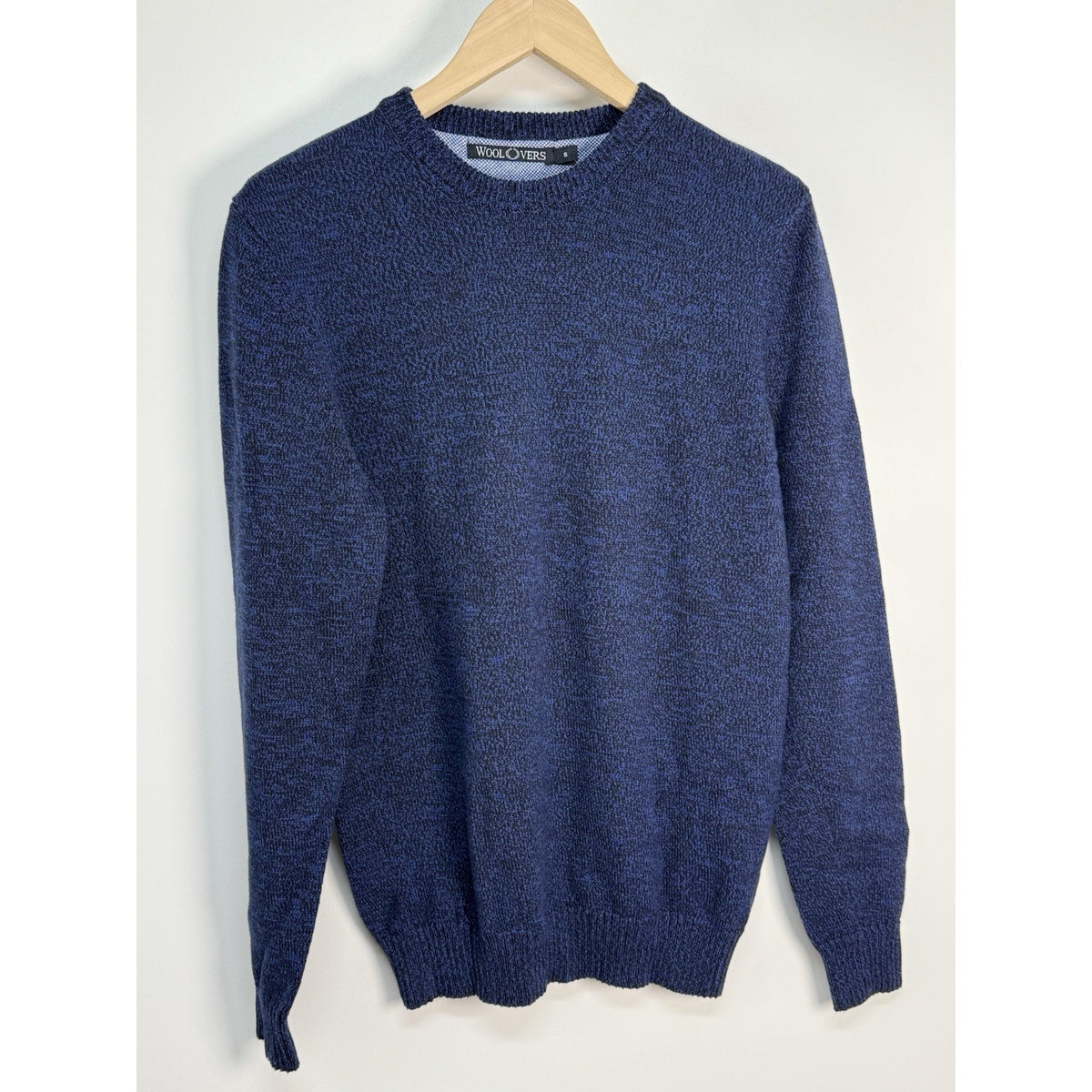 WoolOvers Men’s Blue Cotton Knit Crewneck Sweater Small Classic Pullover