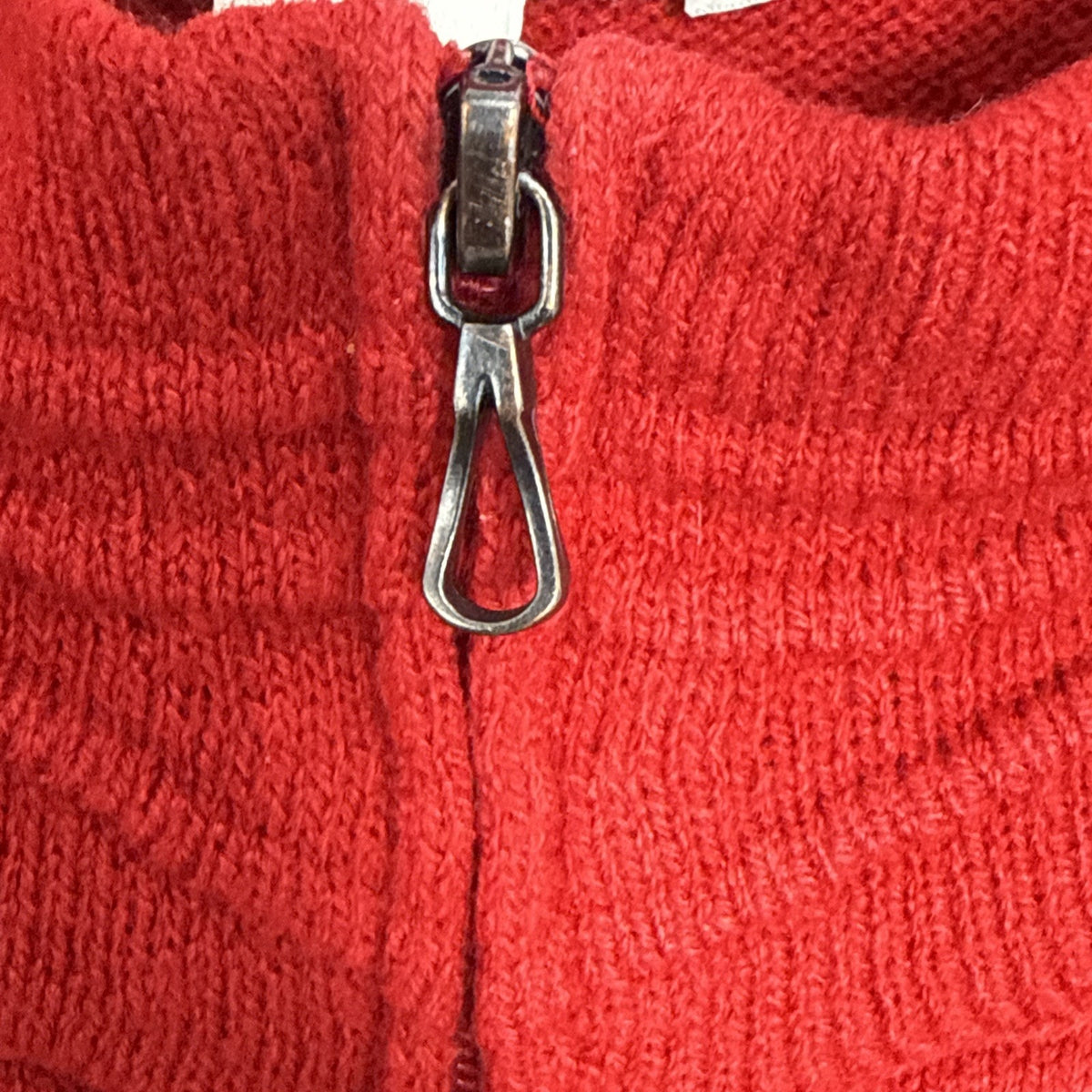 Coldwater Creek Women’s Red Zip Cardigan Knit Sweater Size Large Wavy Textured