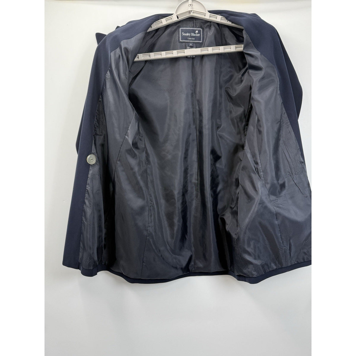 Stanley Blacker Collection Navy Blazer Womens 6 Double Breasted 90s Minimalist