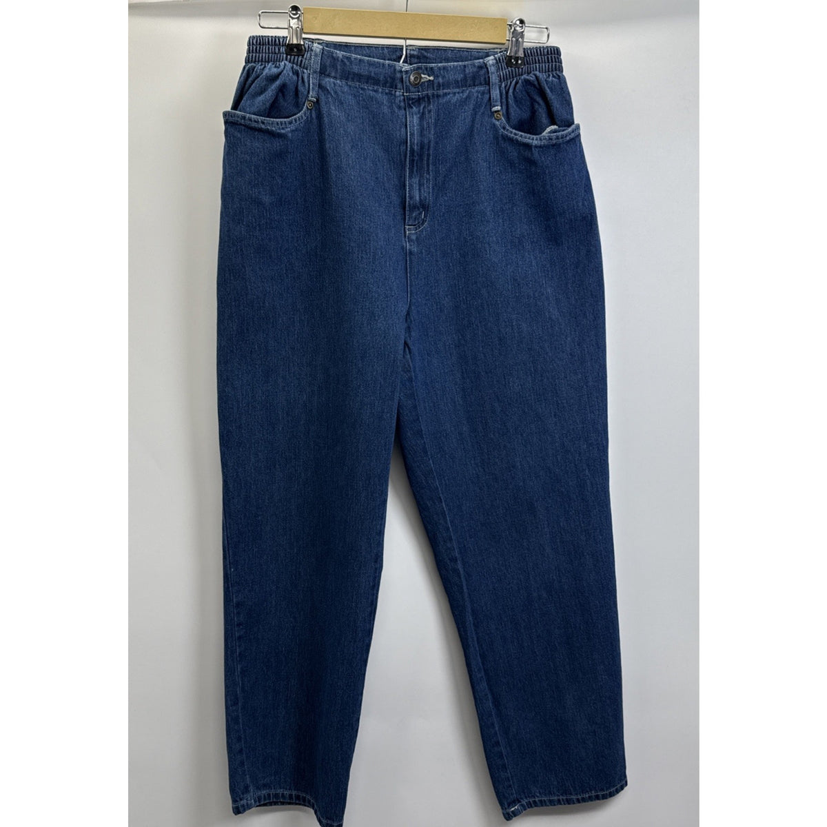 Blassport Tapered Jeans Womens 10 Short Blue High Rise Elastic Back 100% Cotton